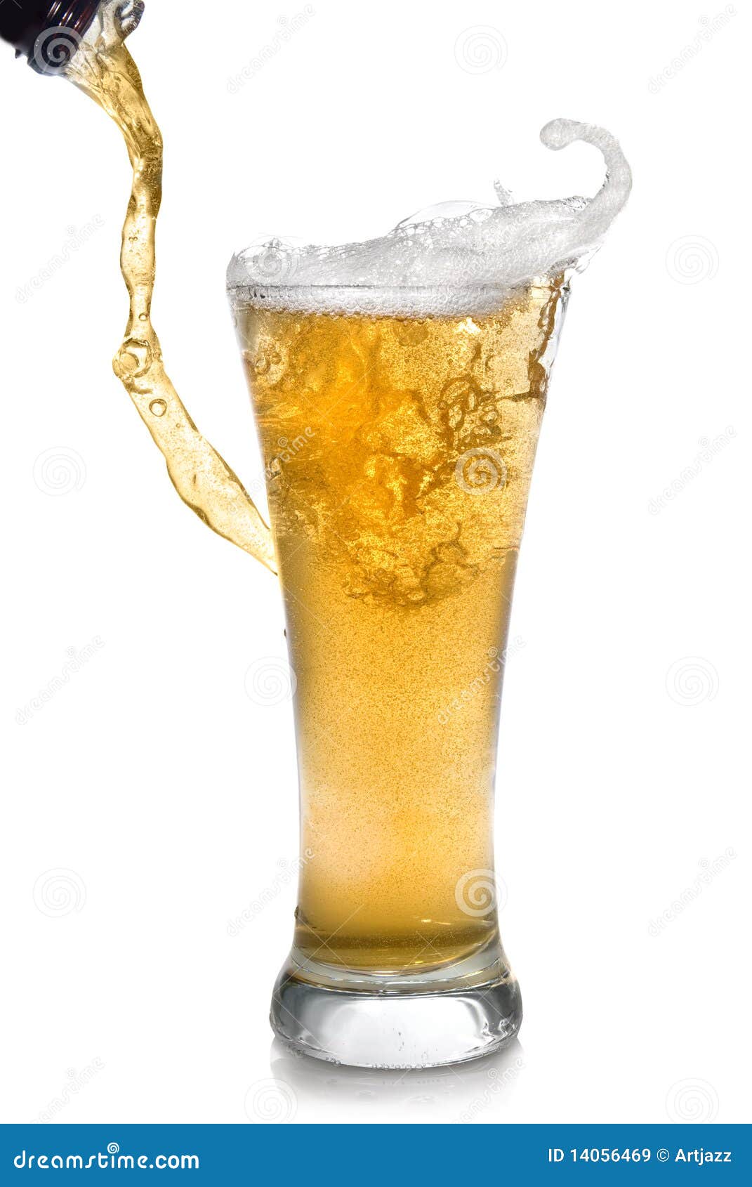 Beer Pouring From Bottle Into Glass Stock Image - Image: 14056469