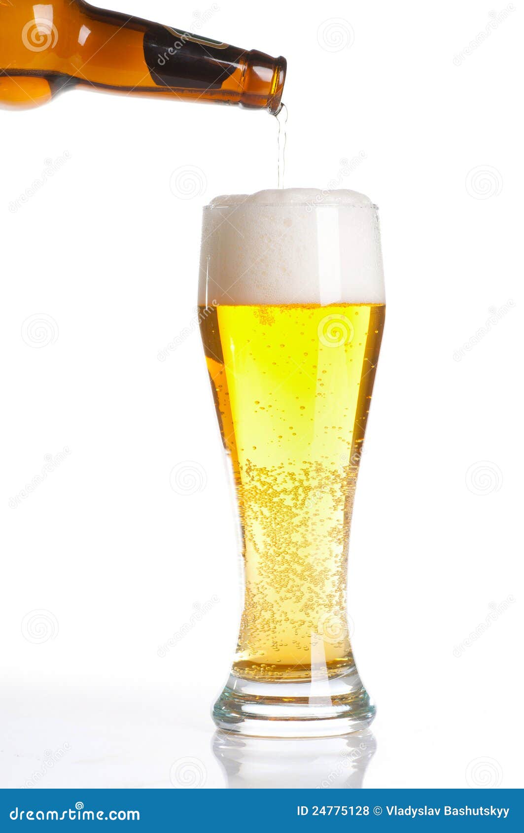 Beer Pouring from Bottle into Glass Isolated Stock Photo Image of cool, brown 24775128