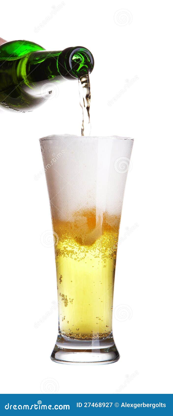 Beer Pouring from Green Bottle into Glass Stock Image Image of background, amber 27468927
