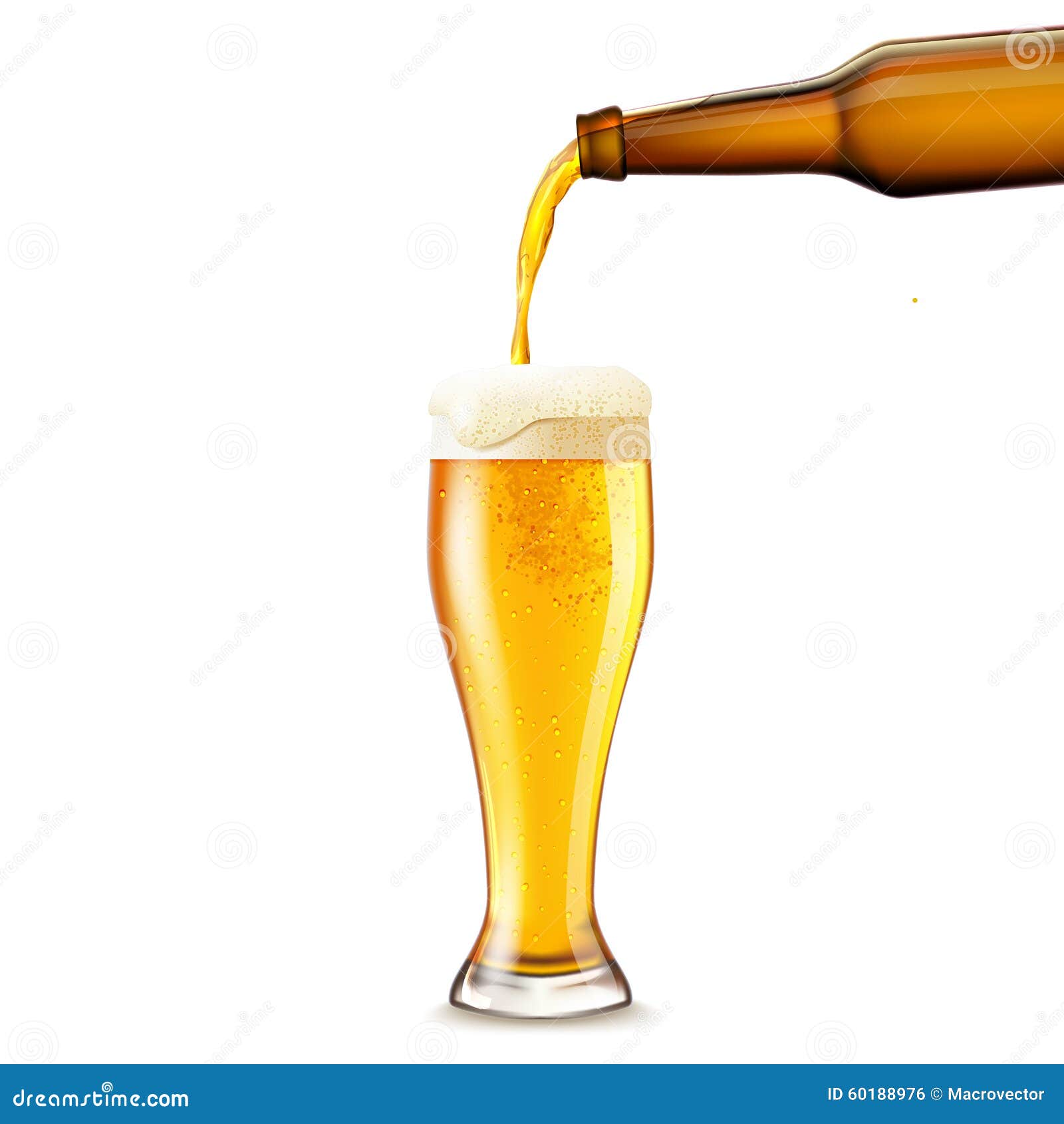 Beer Pouring Realistic stock vector. Illustration of elements 60188976