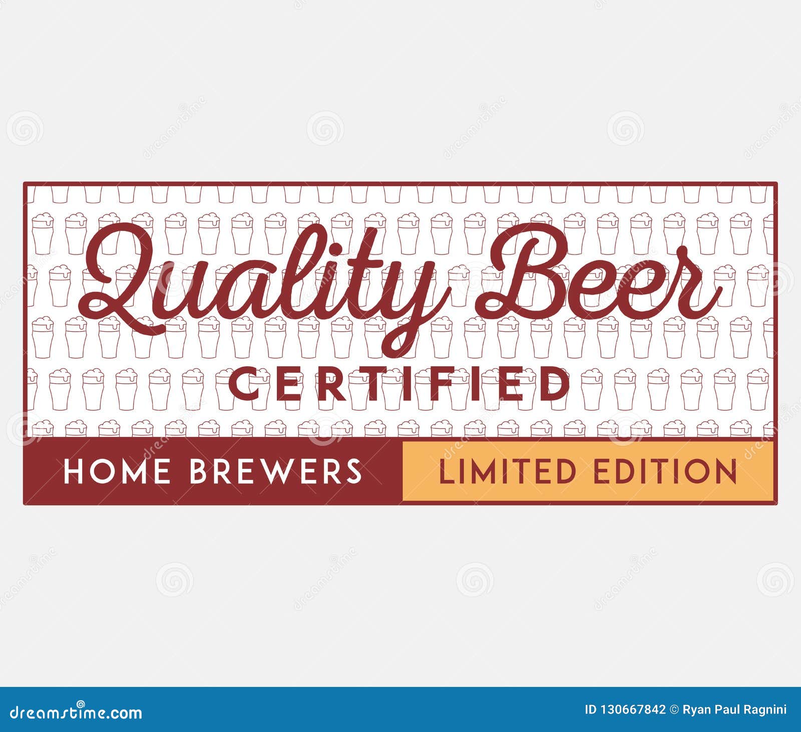 Beer Quality Certified Limited Edition Stock Illustration
