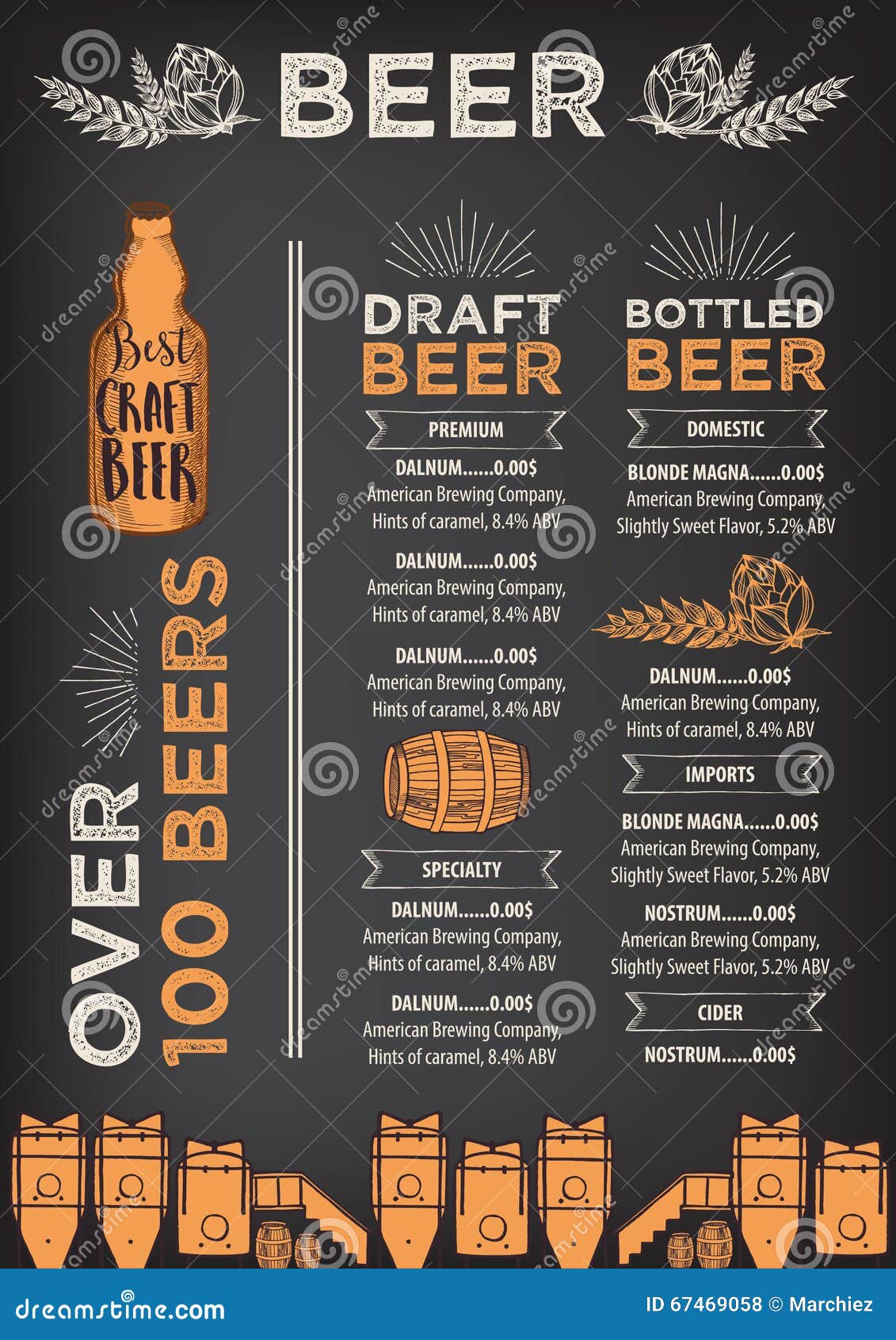 beer restaurant cafe menu template design brochure vector alcohol vector bar hand drawn graphic flyer 67469058