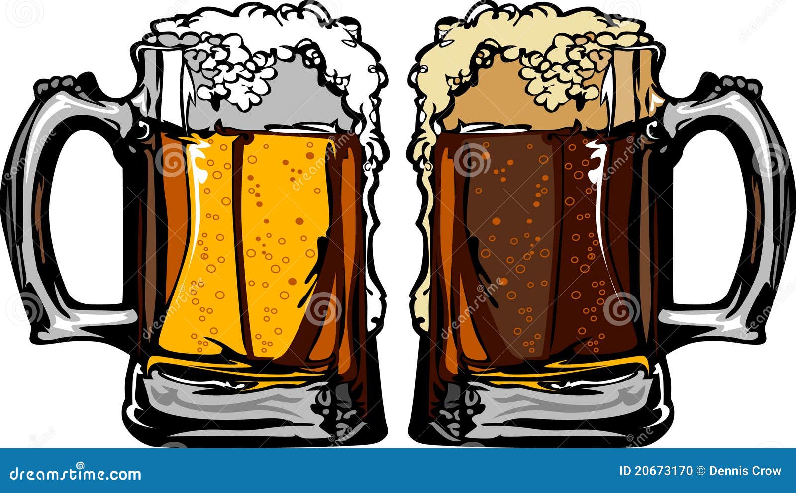 Beer or Root Beer Mugs Vector Illustration Stock Vector Illustration