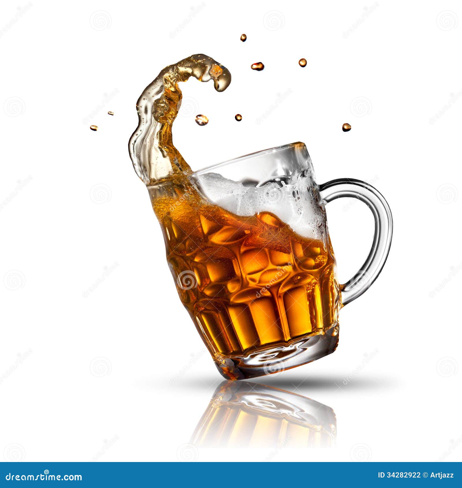 Beer Splash In Glass Isolated Stock Photography Image 34282922