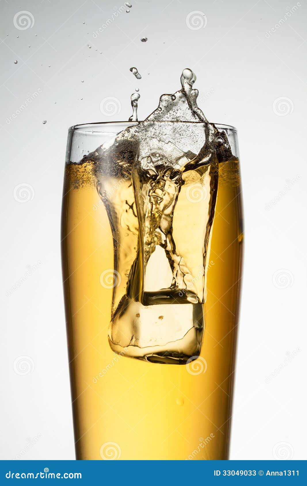 Beer Splash with Ice Isolated Stock Image Image of swirl, bubble