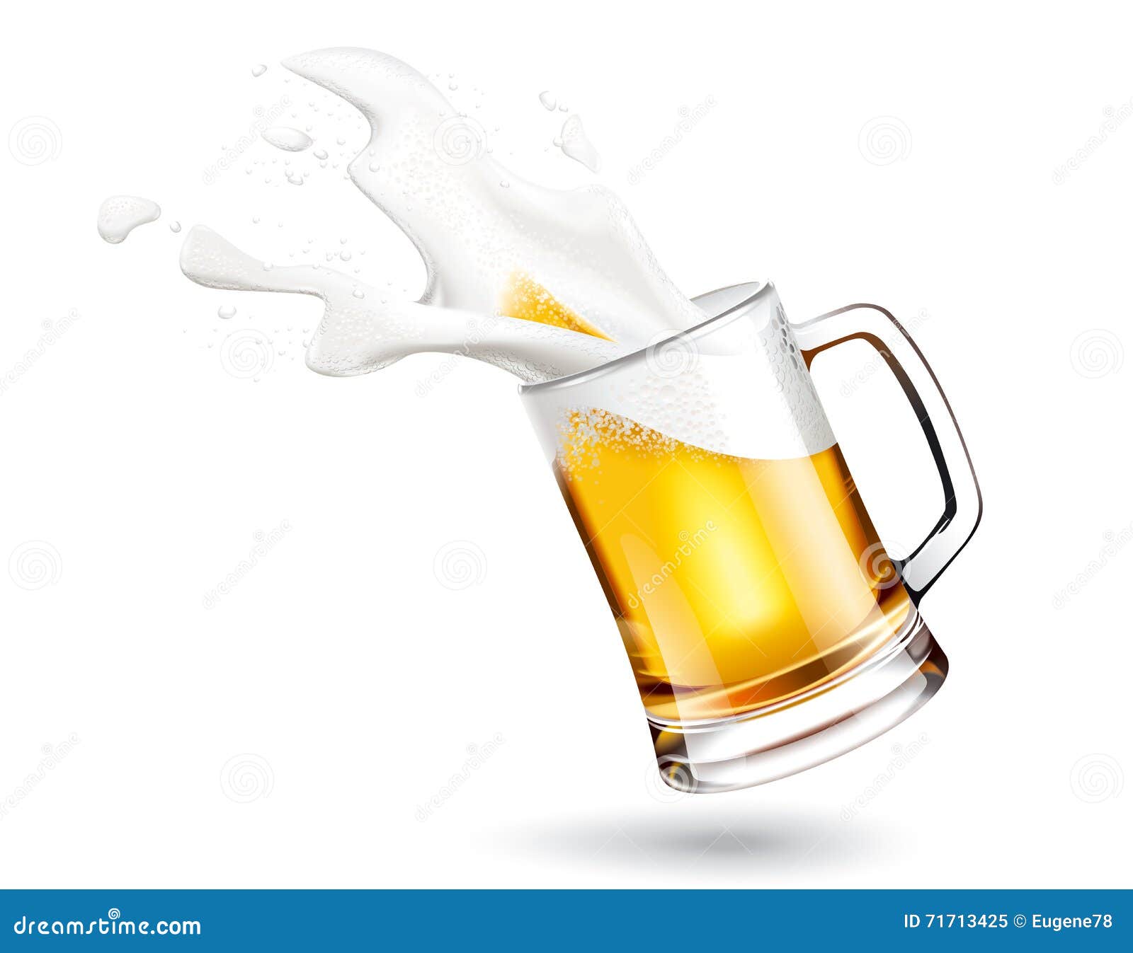 Beer and splashes foam stock vector. Illustration of spray 71713425