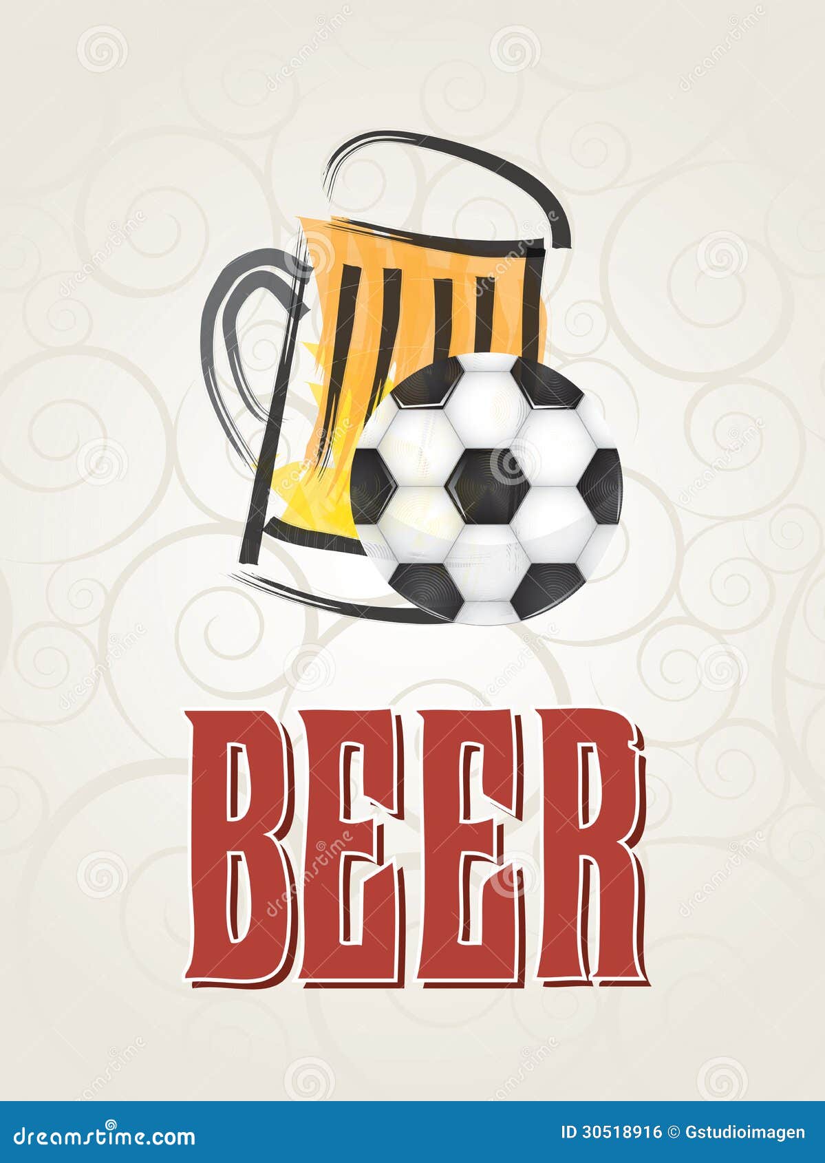 Beer and sport stock vector. Illustration of retro, text 30518916