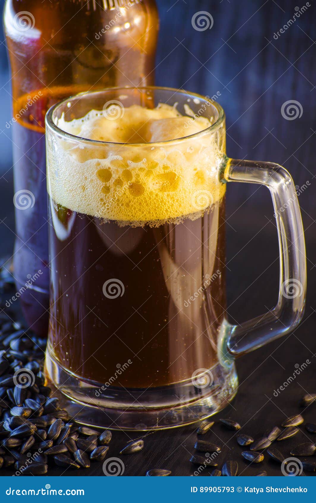 Beer and sunflower seeds stock image. Image of sunflower 89905793