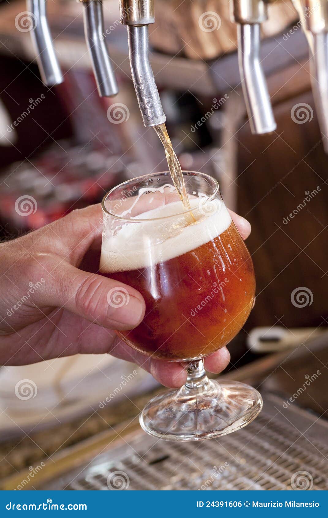 Beer on tap stock photo. Image of human, indoor, pilsner 24391606
