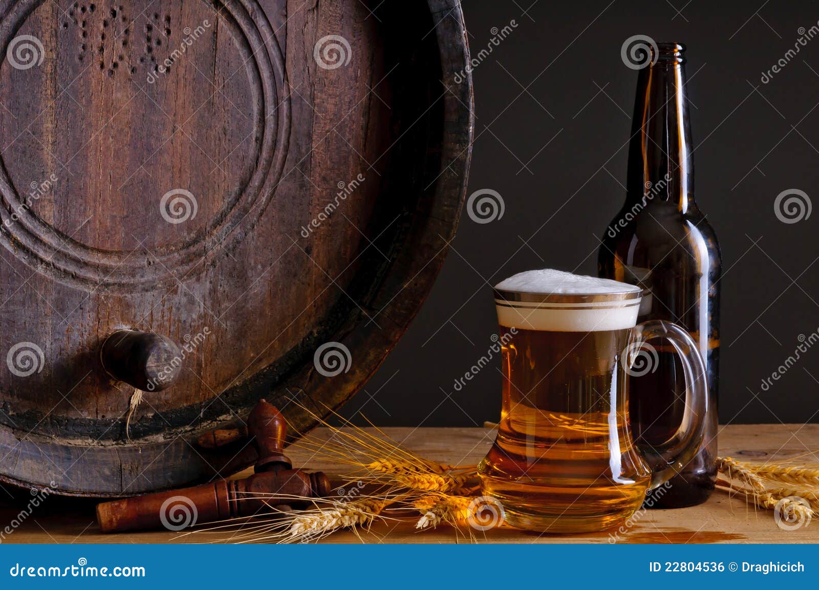 Beer and wooden barrel stock photo. Image of barrel, drink 22804536