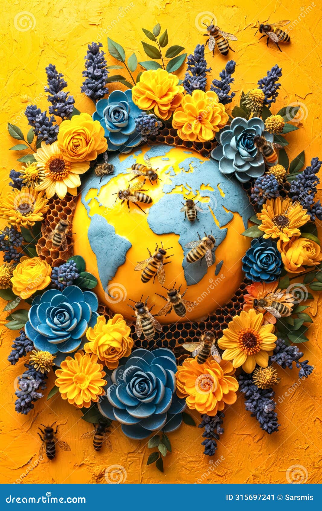 bees around a floral globe, izing global biodiversity and the essential role of pollinators in our ecosystem. may 20, world