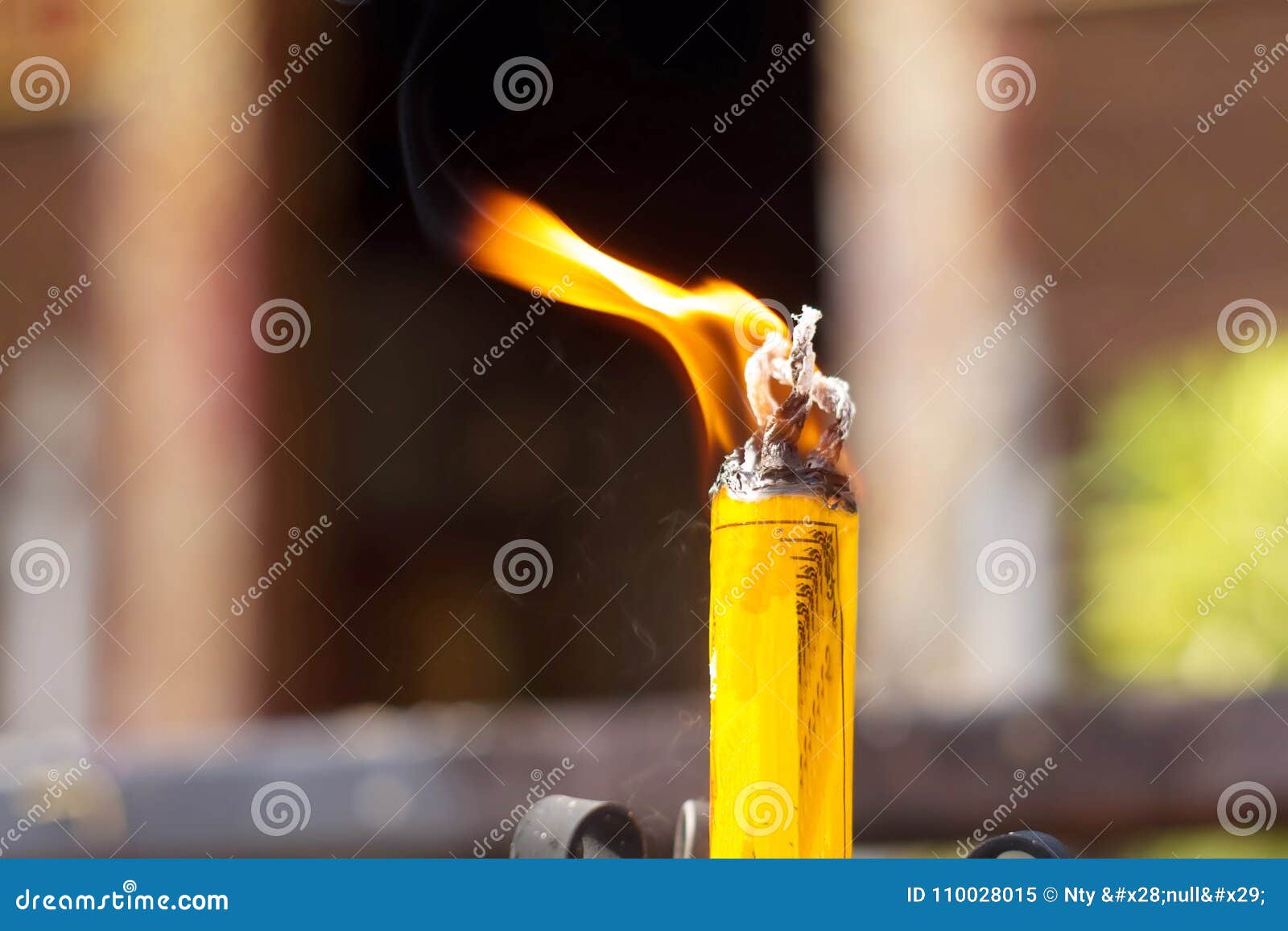 Beeswax candle stock image. Image of isolated, flame 110028015