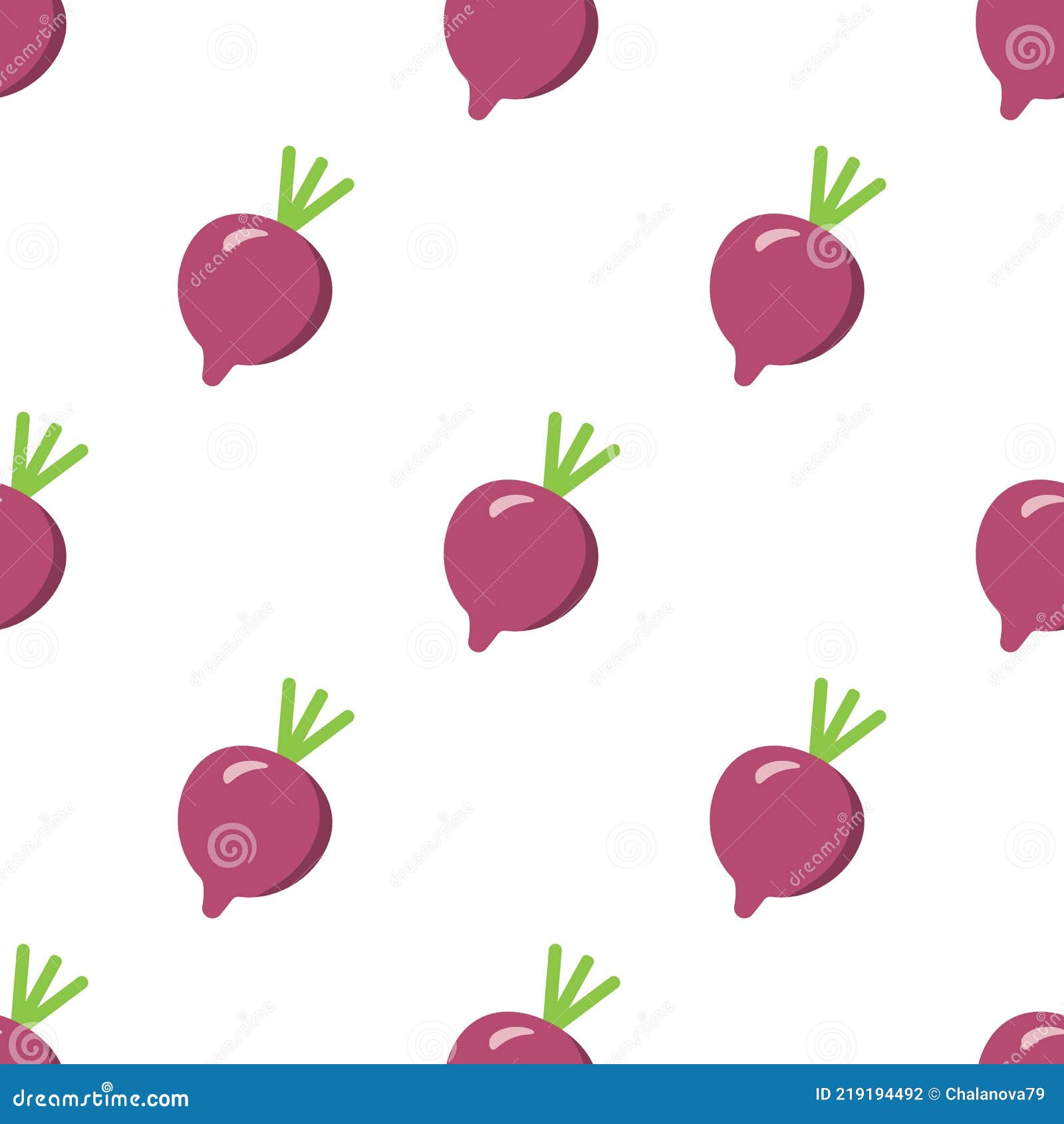 Beet Pattern. Seamless Texture with Ripe Beetroot Stock Vector