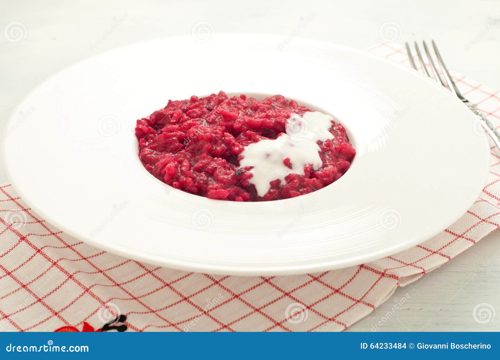 Beet Risotto with Cream Cheese Stock Photo Image of fork, color 64233484