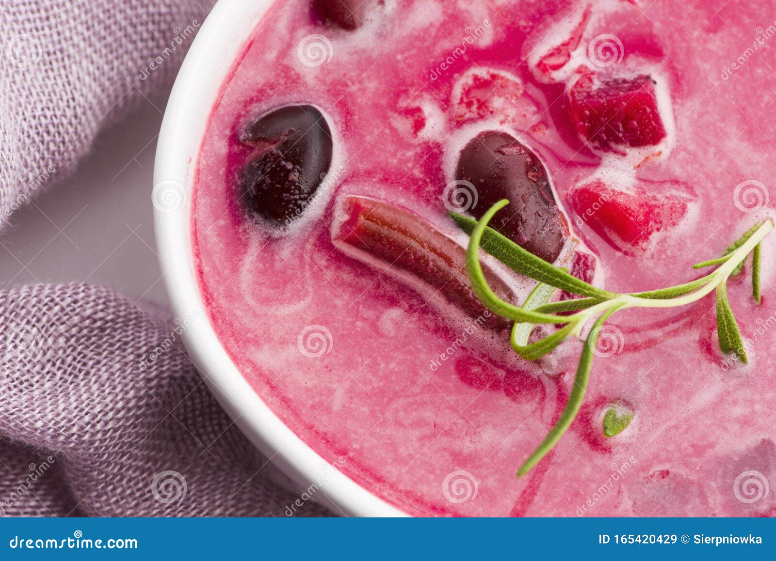 Beet Root European Soup Called Borscht with Parsley Stock Image - Image ...