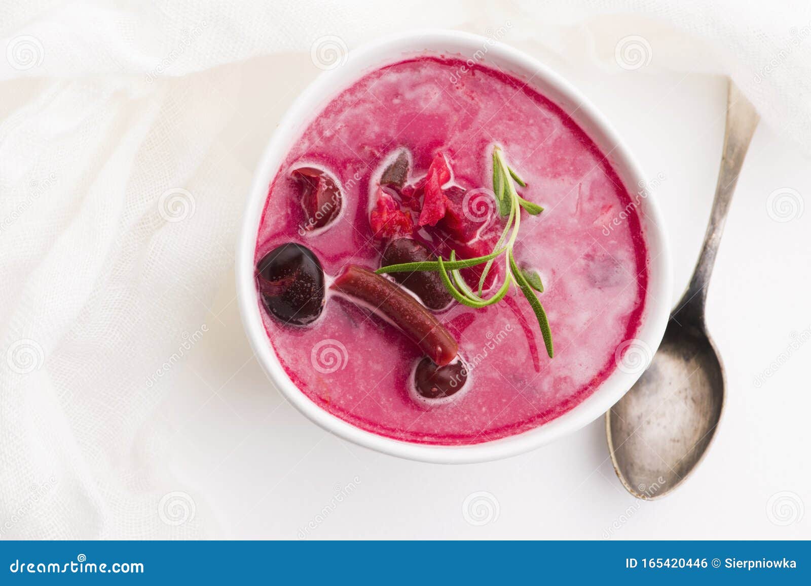 Beet Root European Soup Called Borscht with Parsley Stock Photo - Image ...