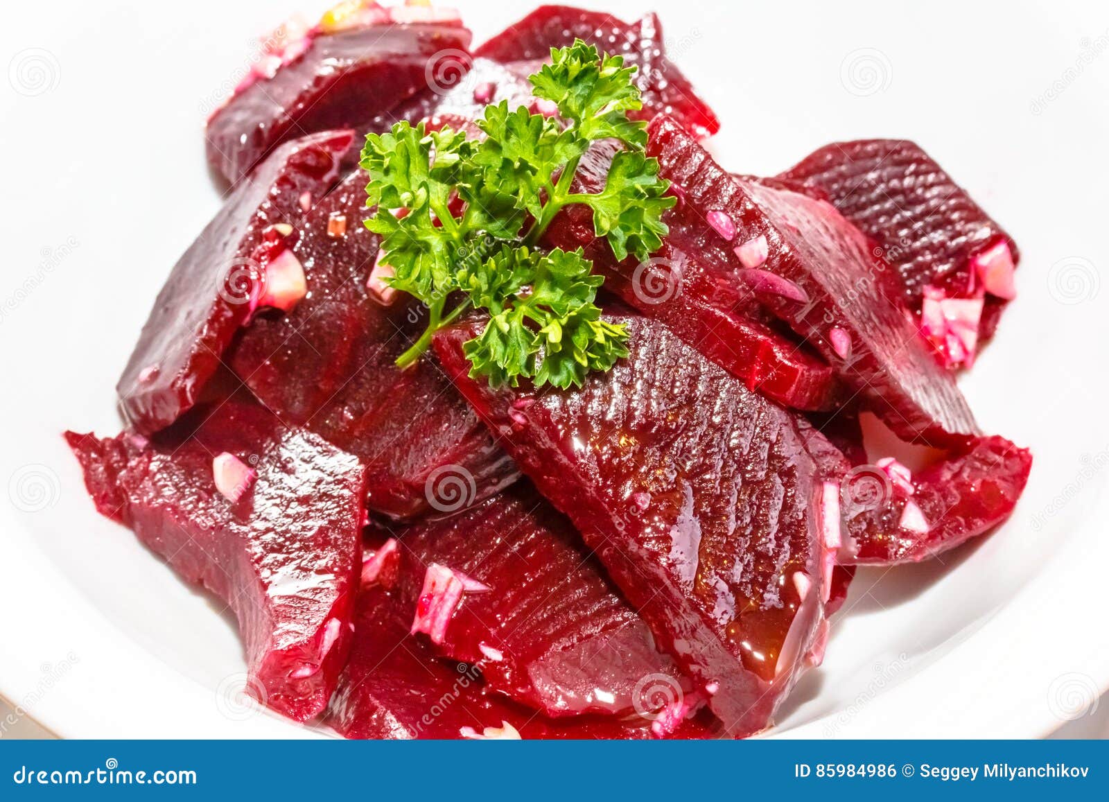 Beet Salad with Garlic, Pine Nuts Stock Photo Image of vegetable