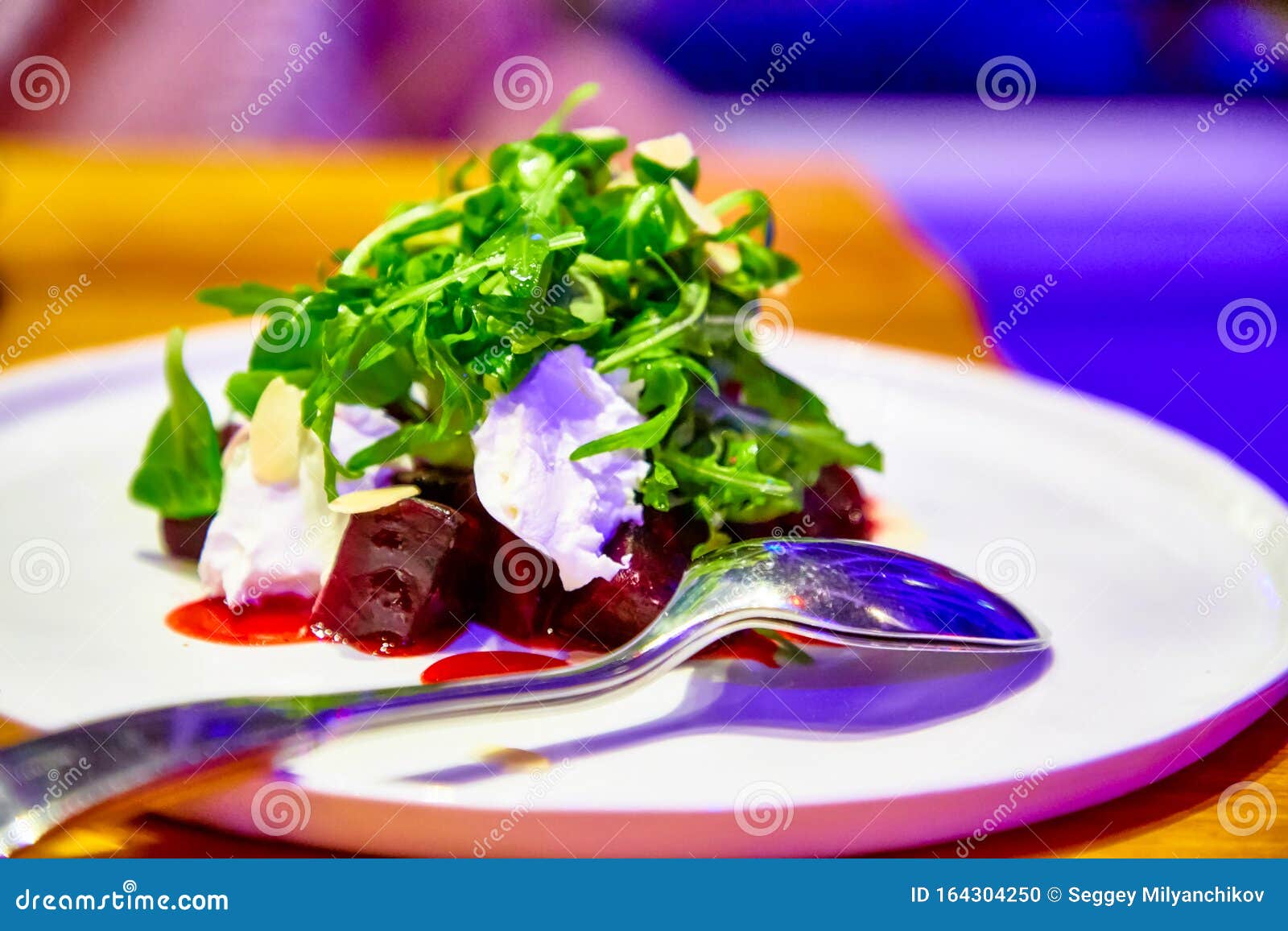 Beet salad with sour cream stock photo. Image of beet 164304250