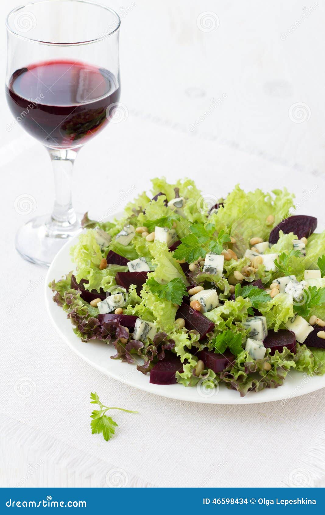 Beetroot Salad with Blue Cheese and Pine Nuts Stock Photo Image of