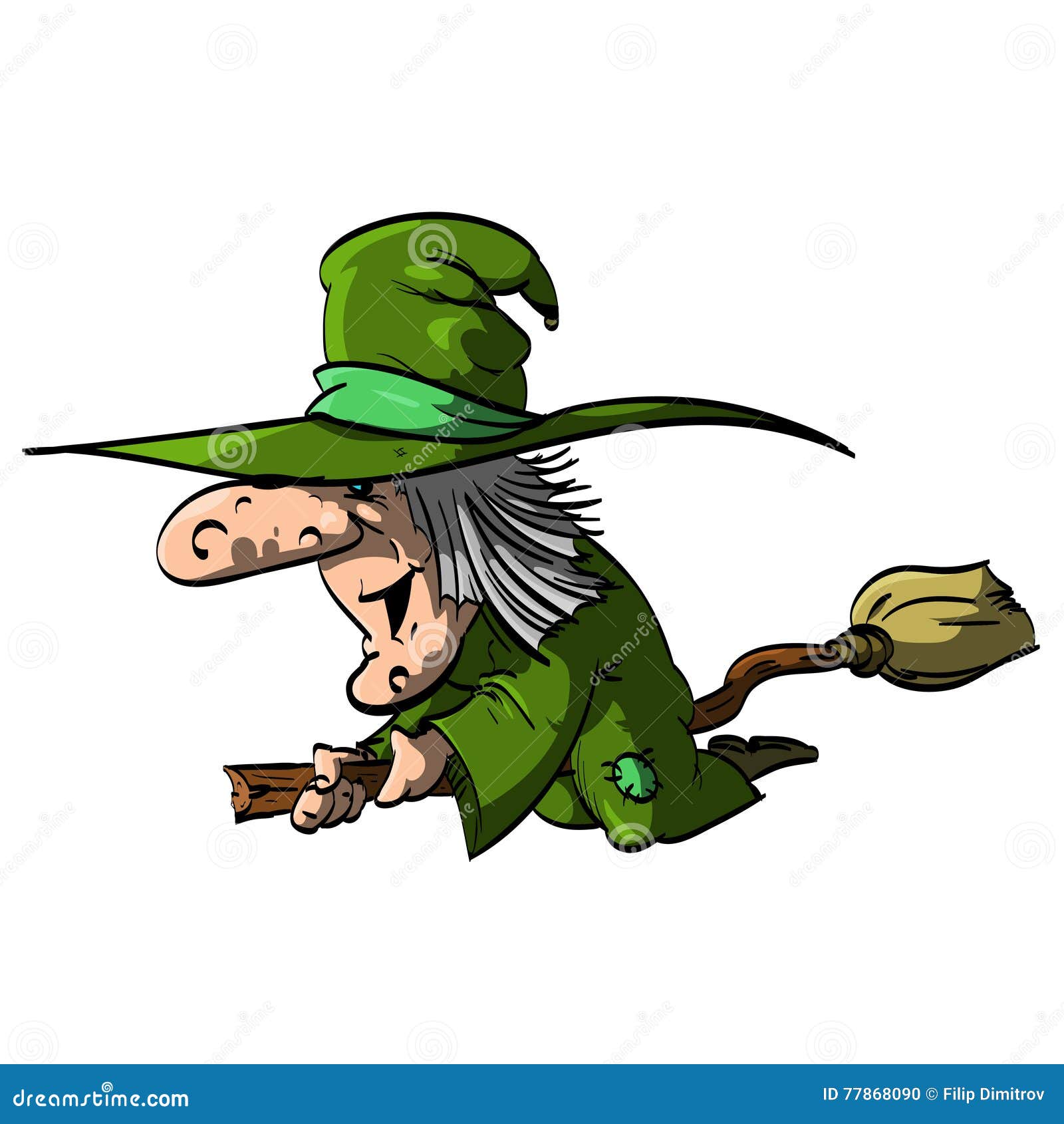befana or a witch on a broomstick