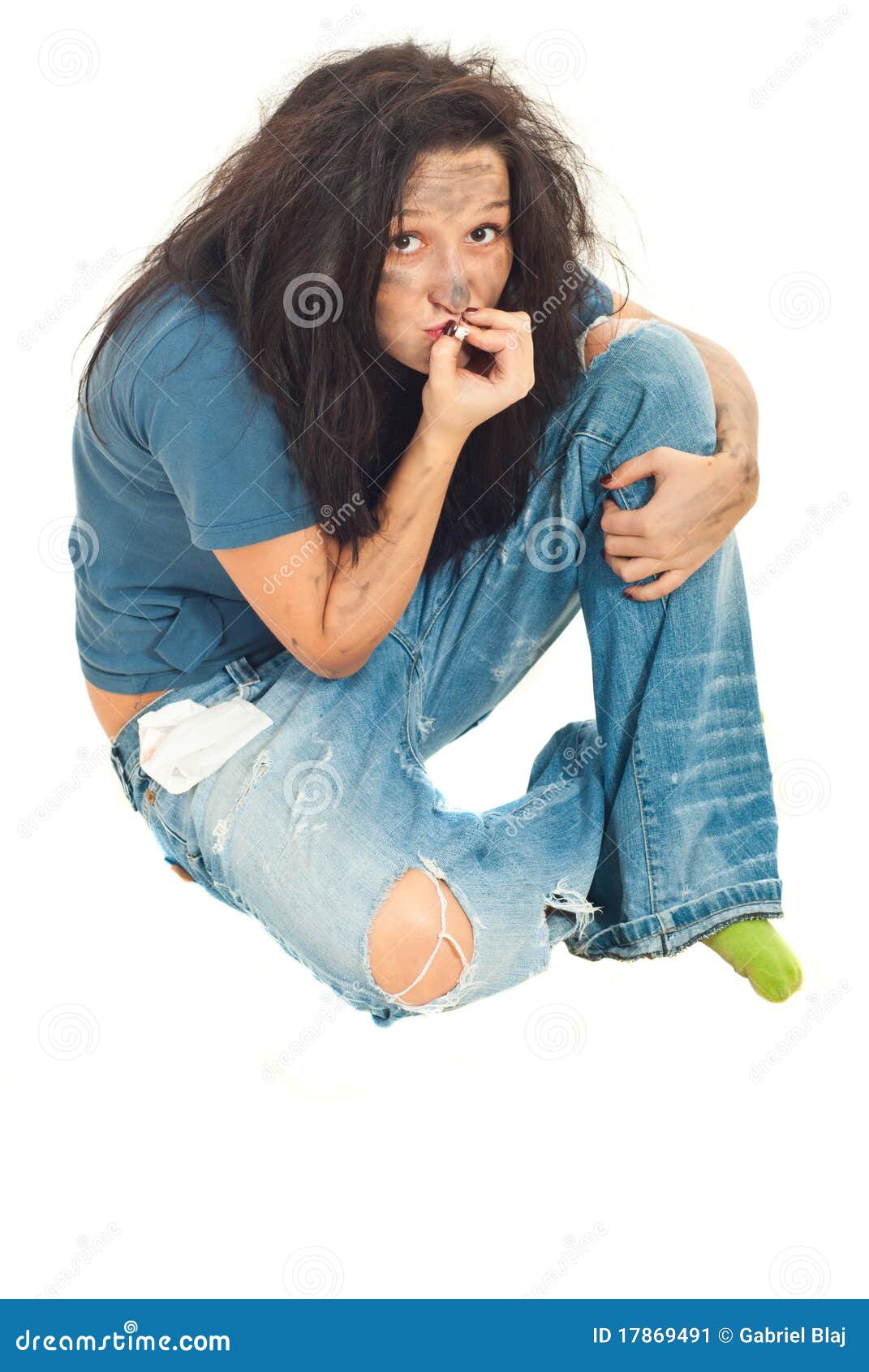 Beggar Smoke Cigarette Beggar Smoke Cigarette Stock Image Image Of