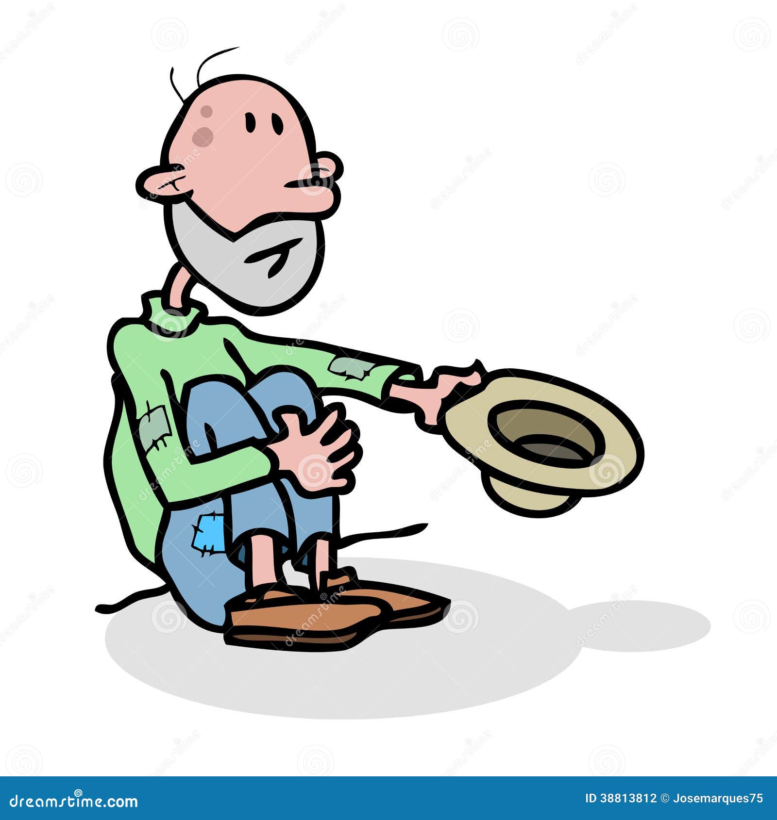 Beggar Homeless Stock Illustration - Image: 38813812