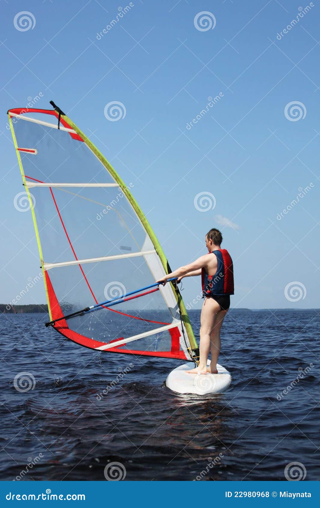 Beginner windsurfer stock photo. Image of learn, beach 22980968
