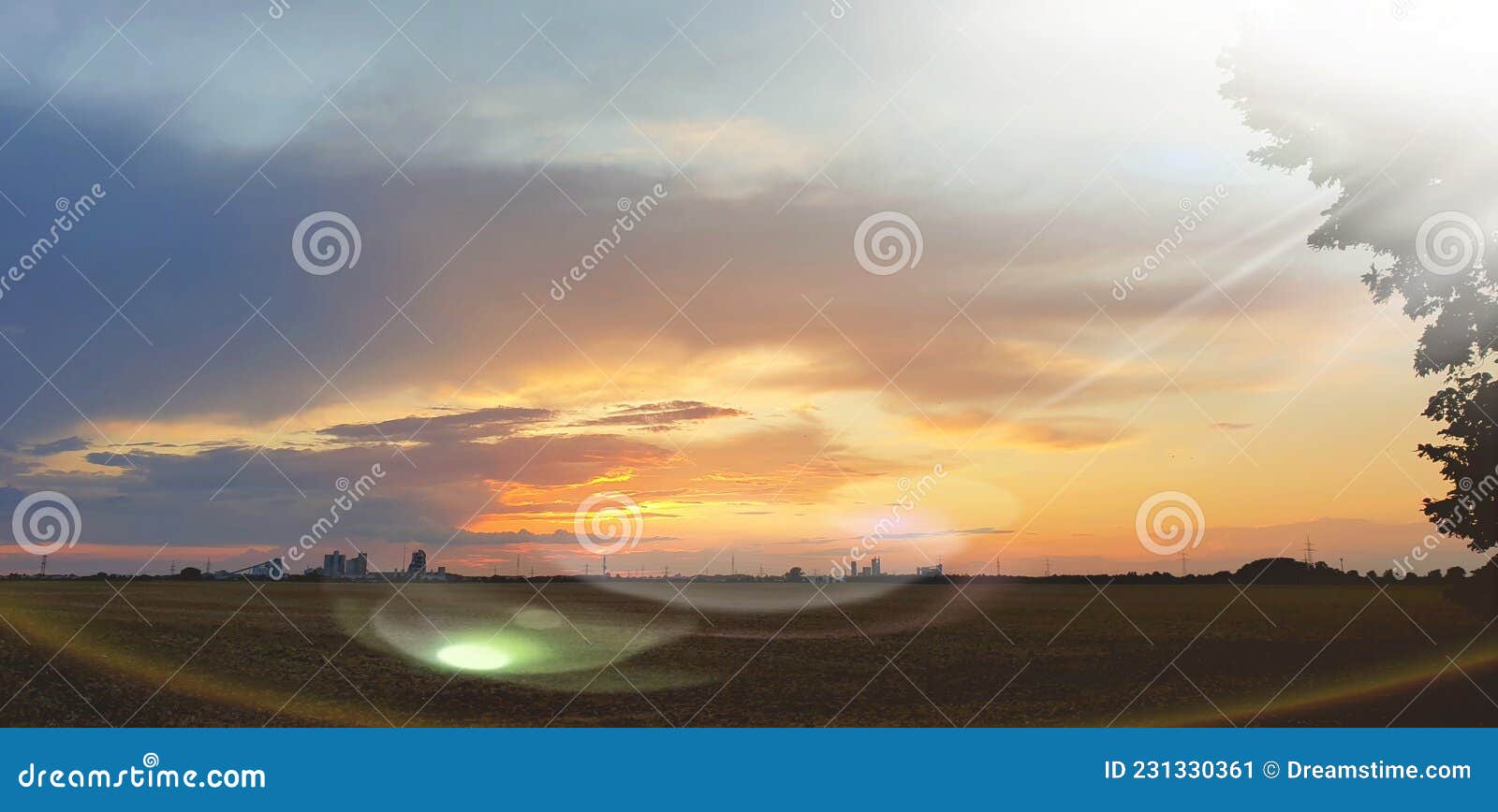 The Beginning of a End of a Rainbow Stock Image Image of evening