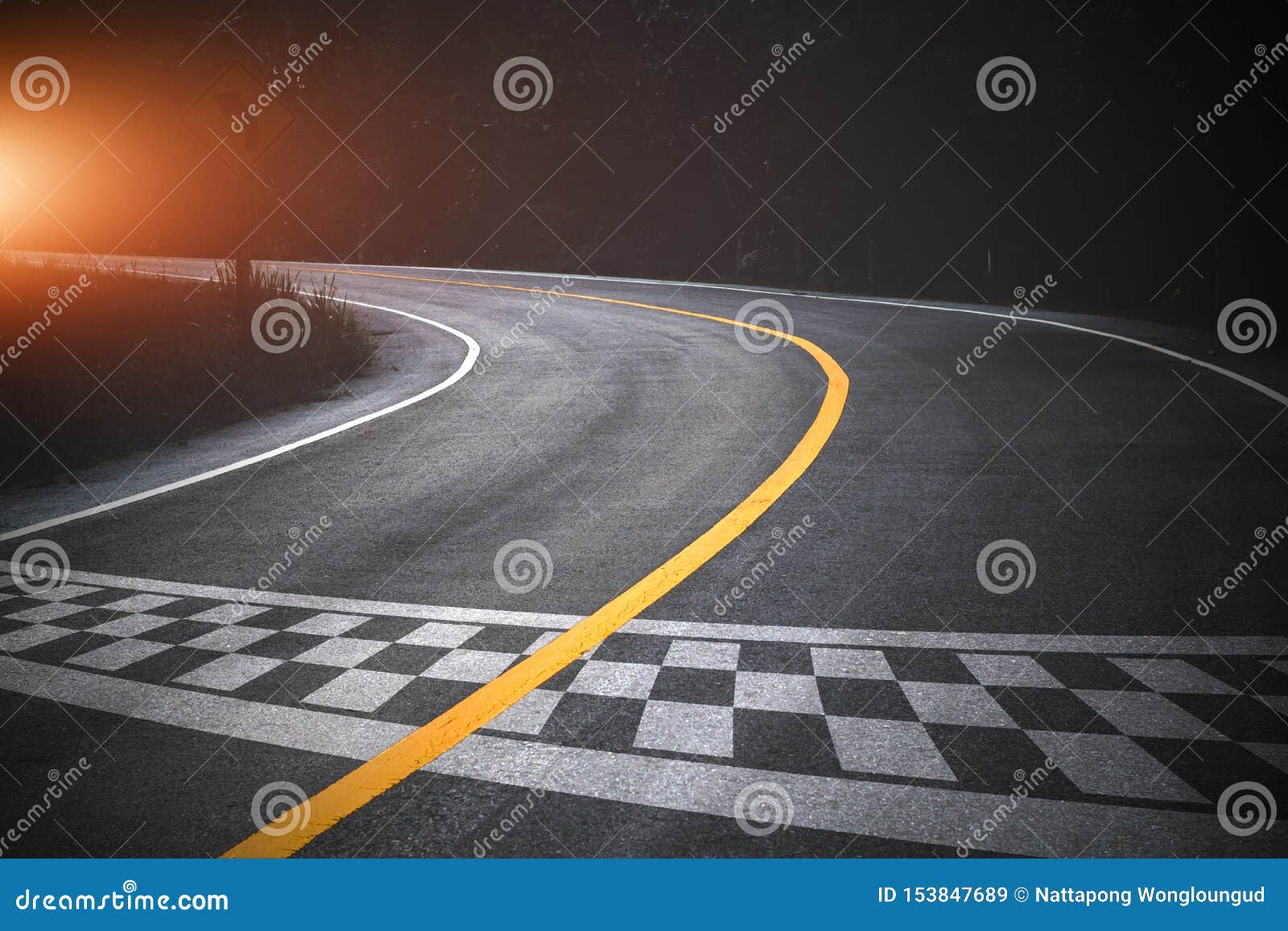The Beginning of Racing on the Road Racetrack Background Stock ...