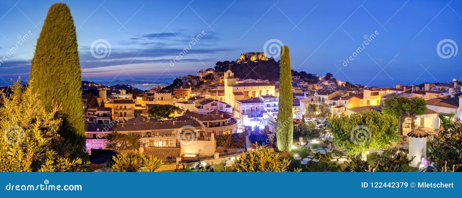 begur, costa brava, catalonia spain at evening, beatifull view