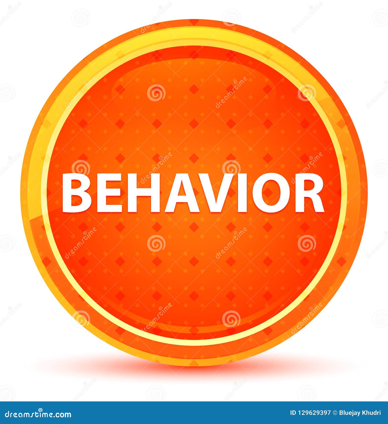 Behavior Natural Orange Round Button Stock Illustration Illustration