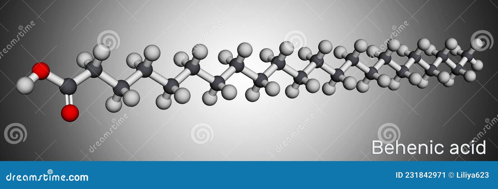 Behenic Acid, Molecule. It Is Docosanoic Acid, Straightchain, Long