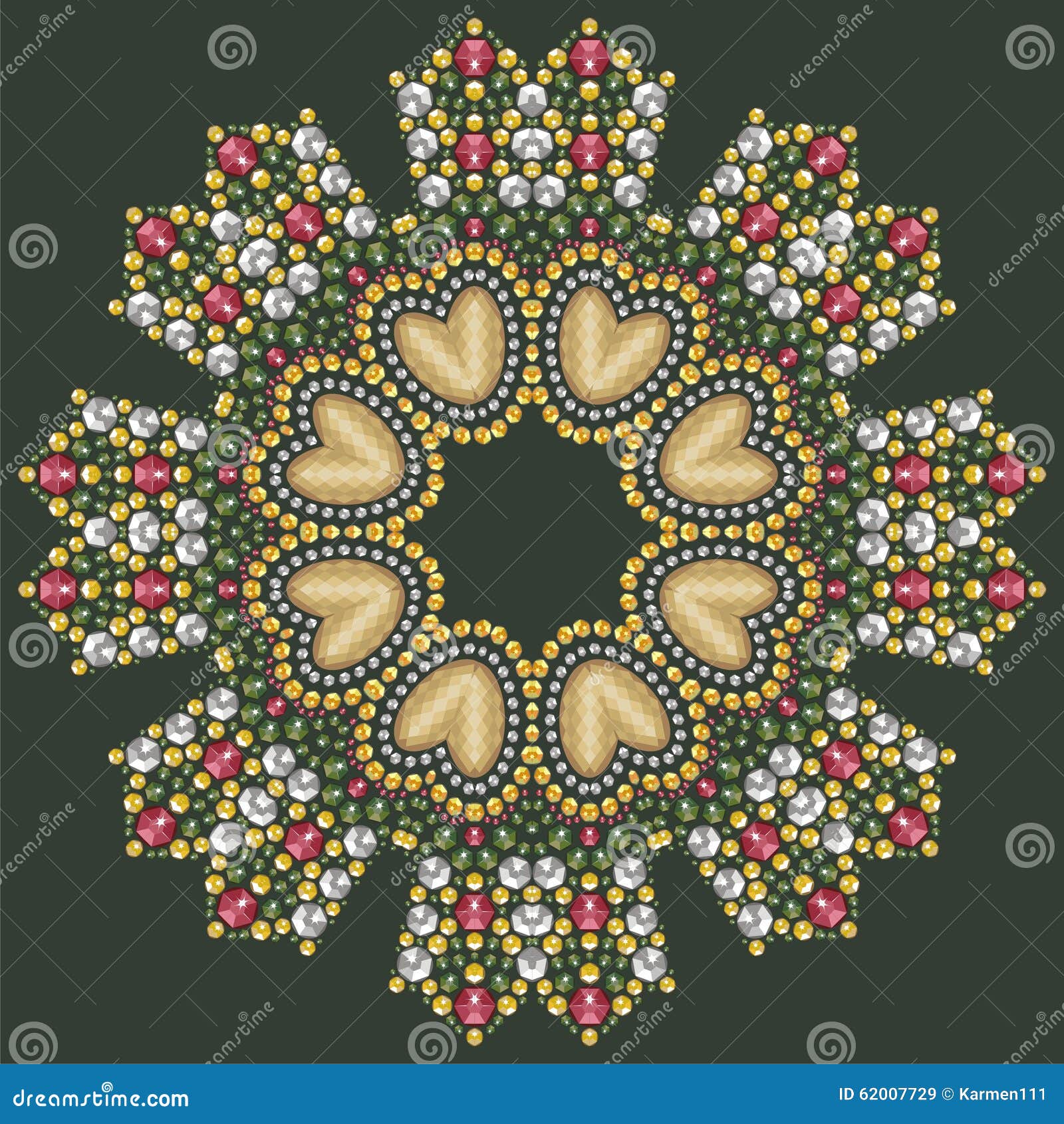 Bei gioielli rotondi, medaglione, fibula, decorazione sul collo ...