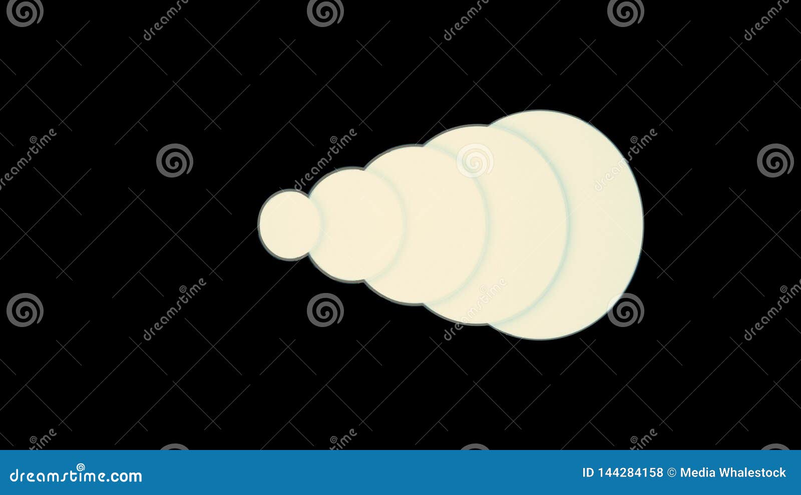 beige abstract circles widen and narrow down on black background, seamless loop. animation. digital light bubbles