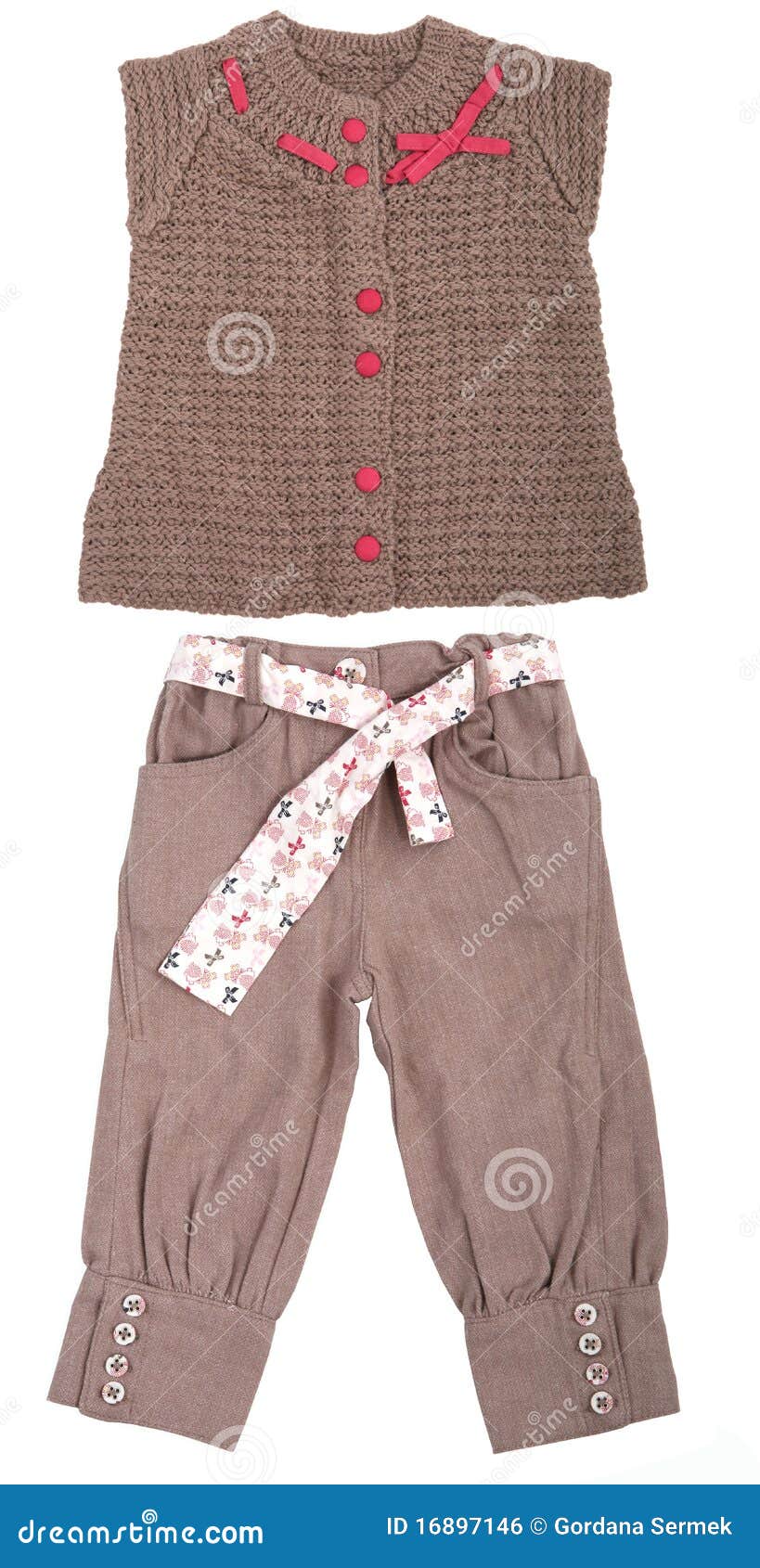 Beige Baby Trousers with Belt Stock Photo Image of isolated, classic