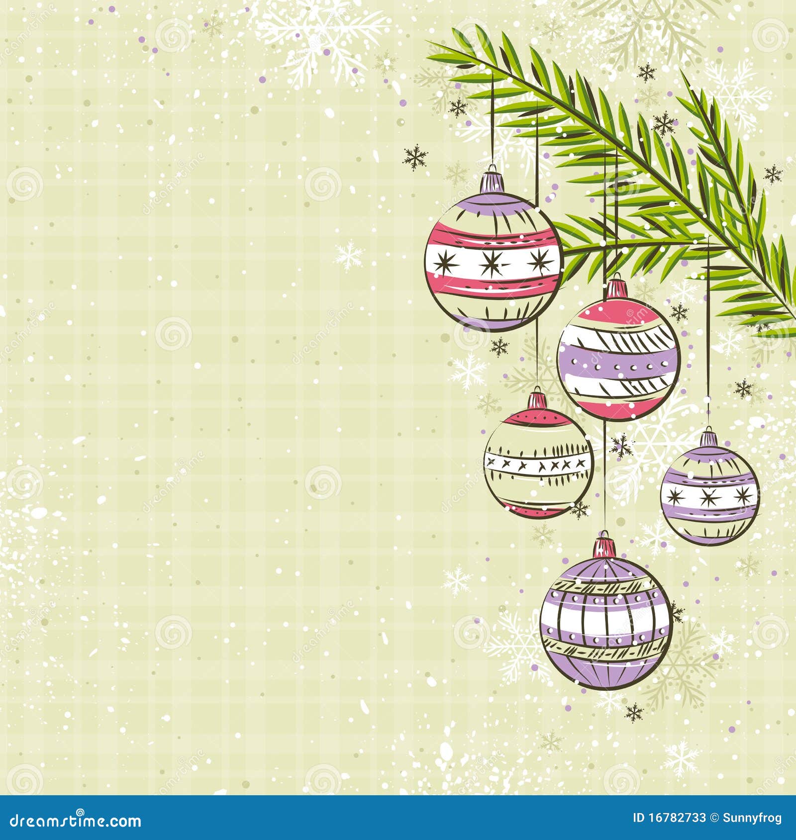 Beige Background with Christmas Balls, Stock Vector - Illustration of ...