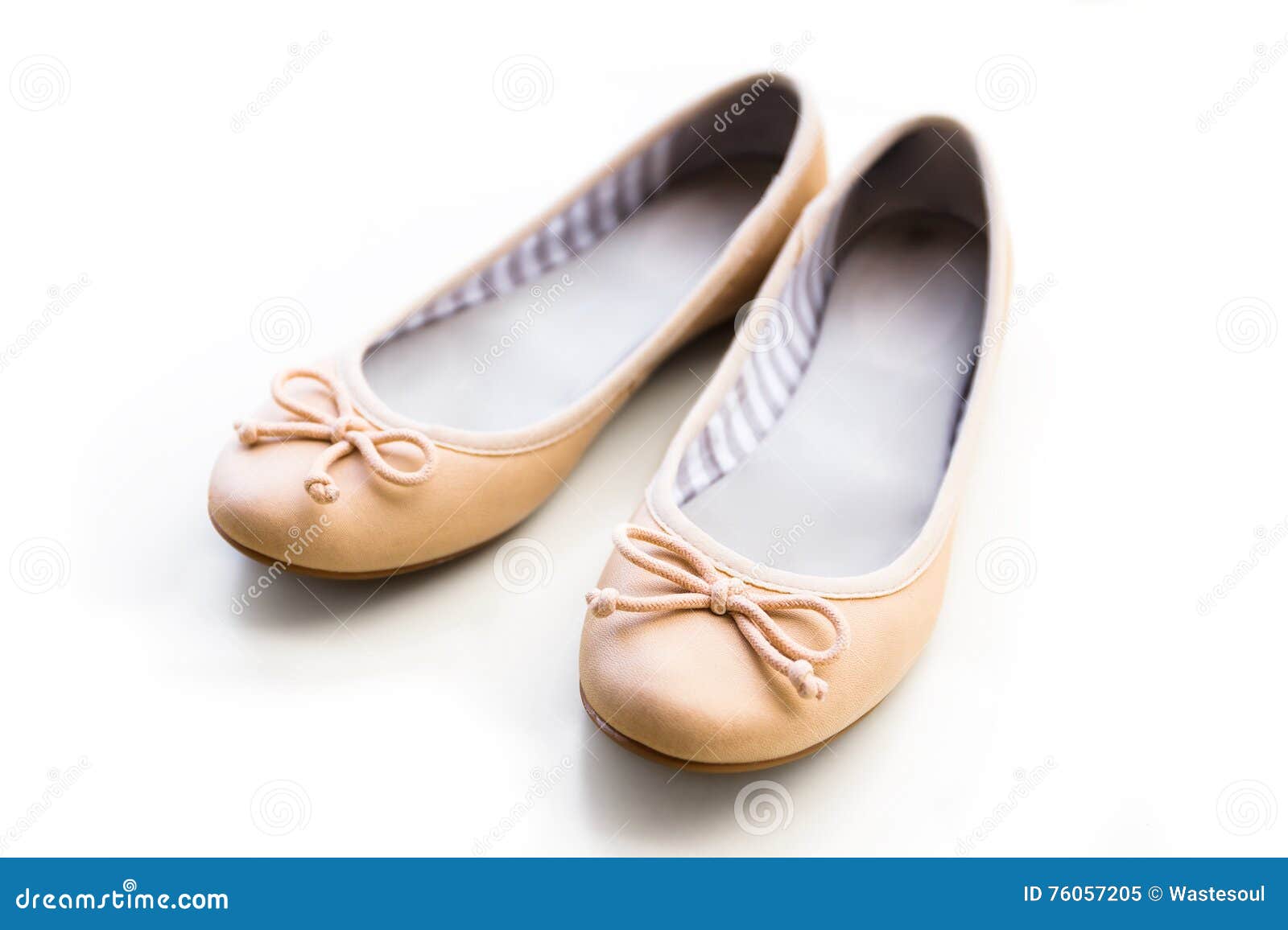 Beige ballet flats stock image. Image of wear, slipper - 76057205