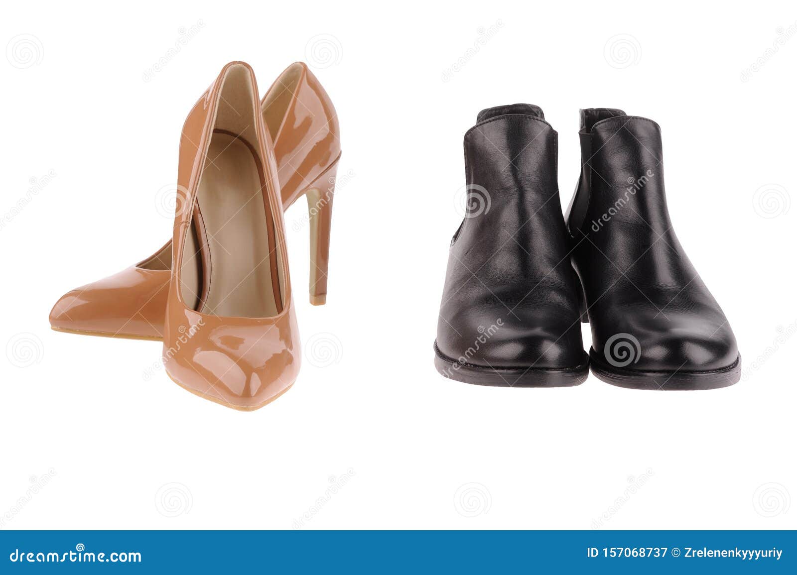 Beige And Black Women Shoes Stock Image Image of adult