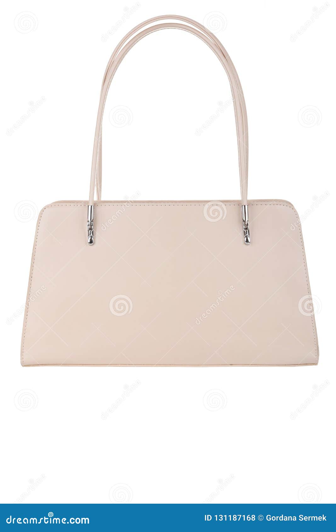 Beige Handbag Isolated on White Stock Photo - Image of modern, handle ...