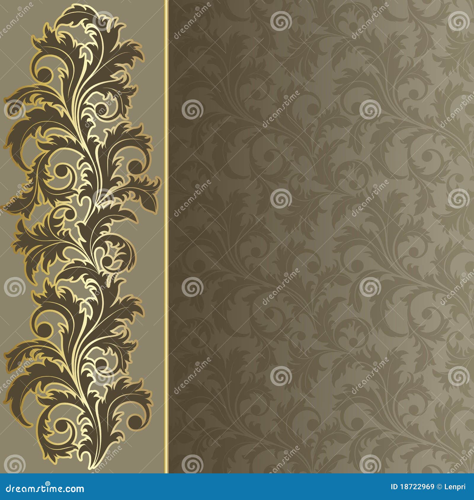 Beige Hintergrund. Beige Retro- Hintergrund mit Blumen und Blättern