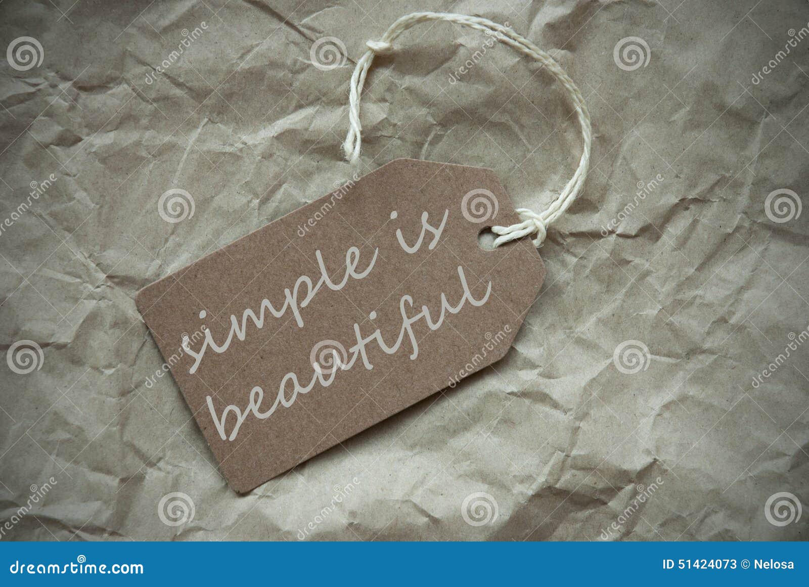 Beige Label With Quote Simple Is Beautiful Paper Background