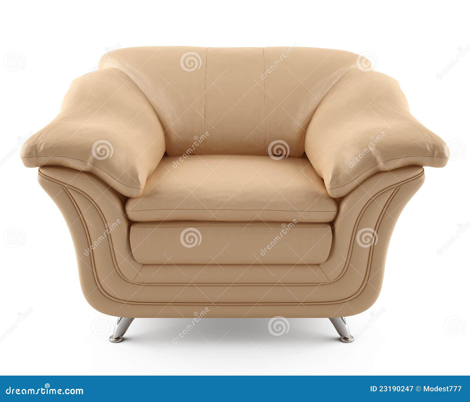 Beige leather armchair stock illustration. Illustration of style 23190247