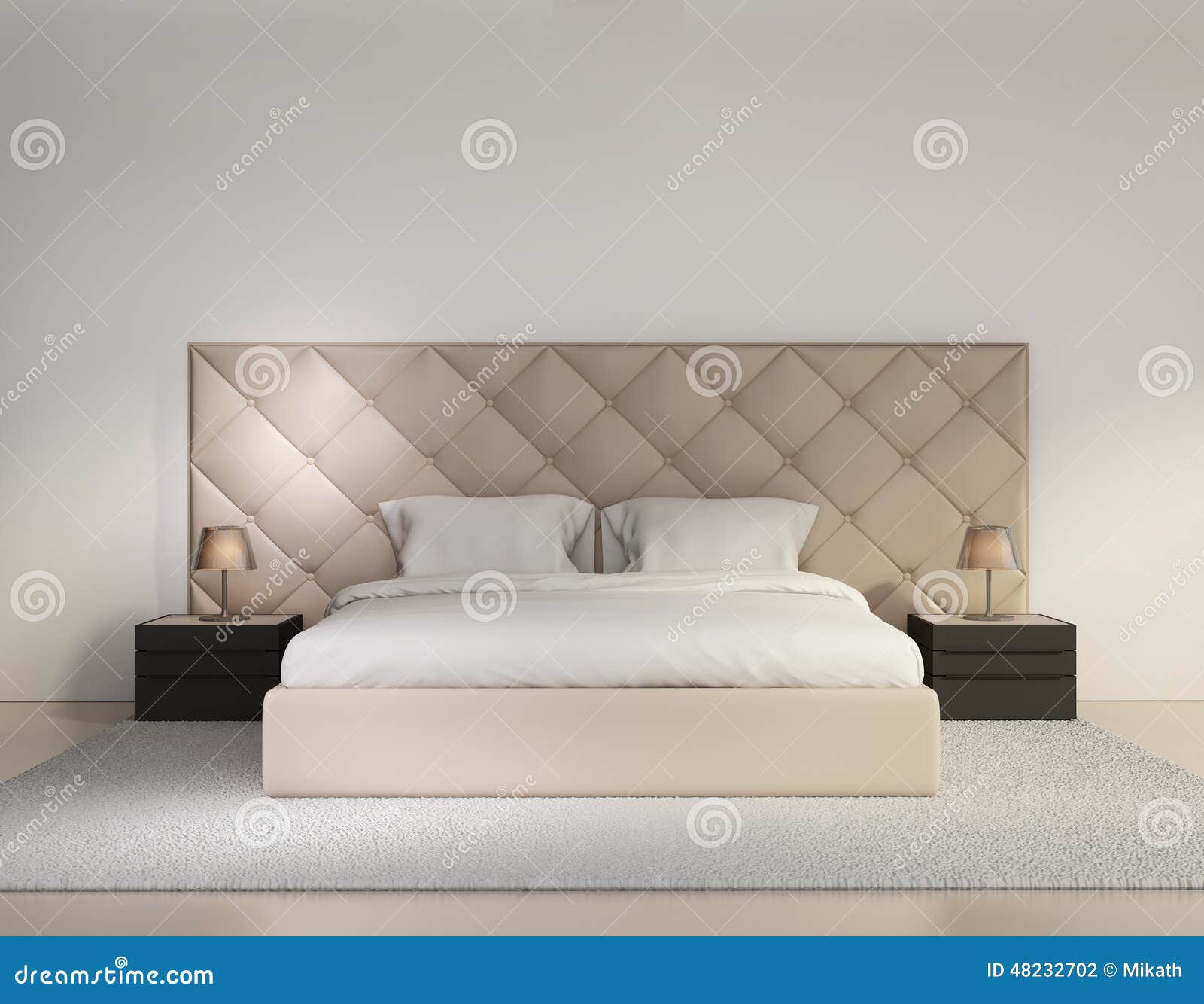 Beige luxus geknöpftes schlafzimmer mit wolldecke stockfoto bild ... Luxus schlafzimme