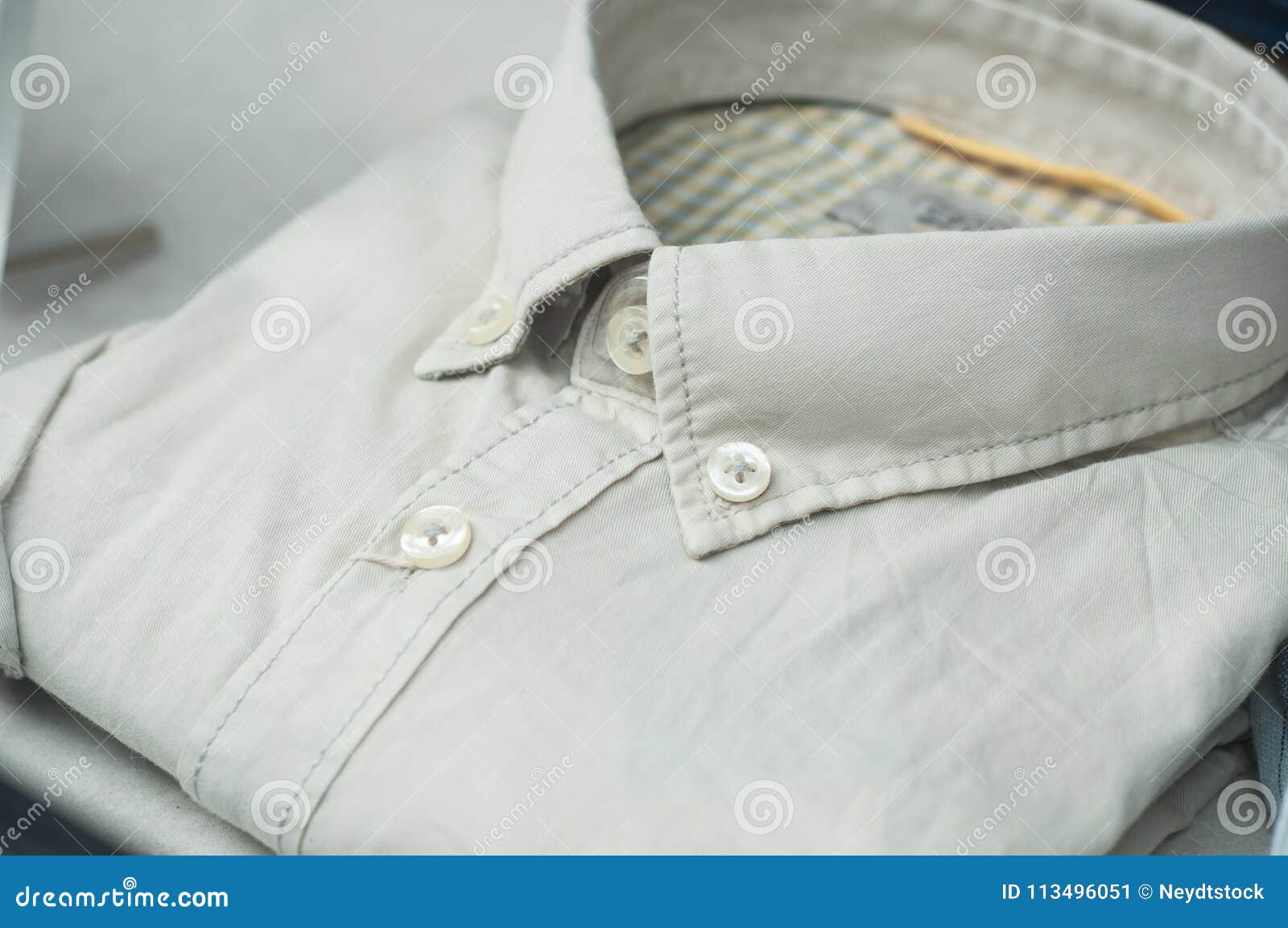 Beige Shirt in Fashion Store Showroom for Men Stock Image - Image of ...