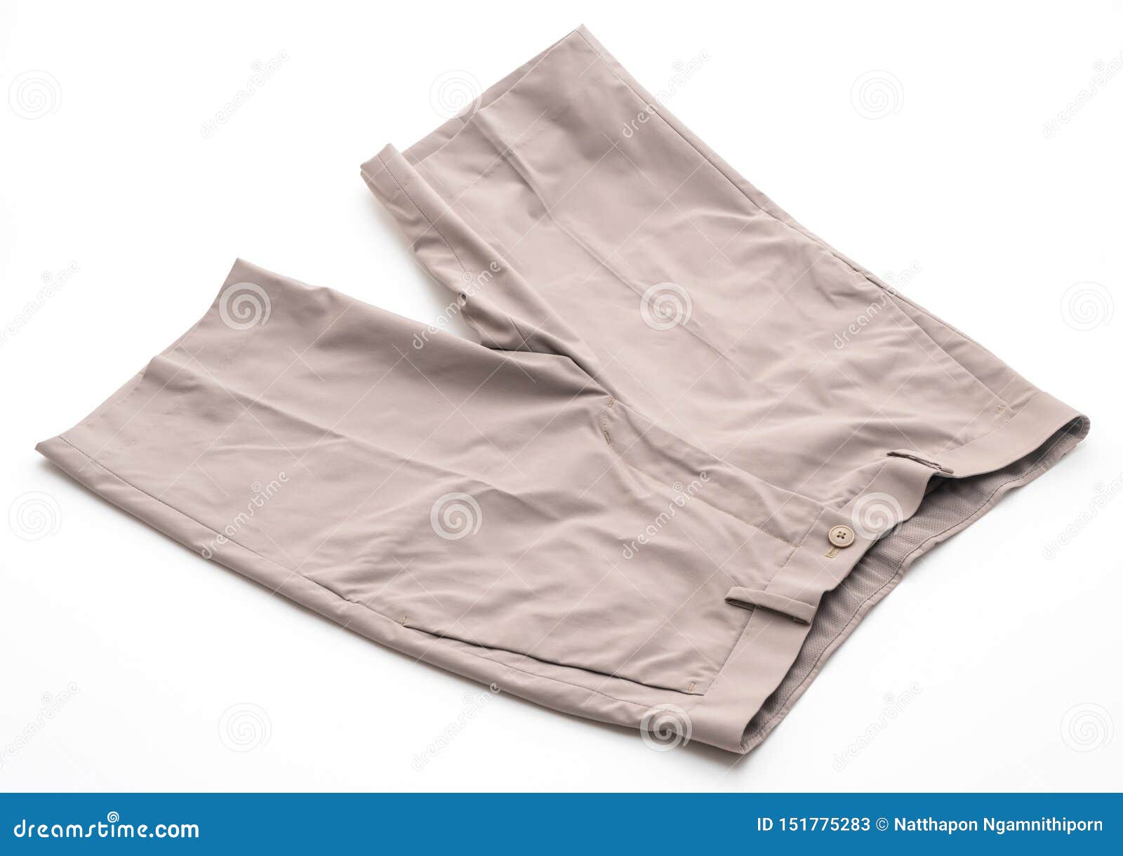 Beige Short Pants Isolated on White Background Stock Image - Image of ...