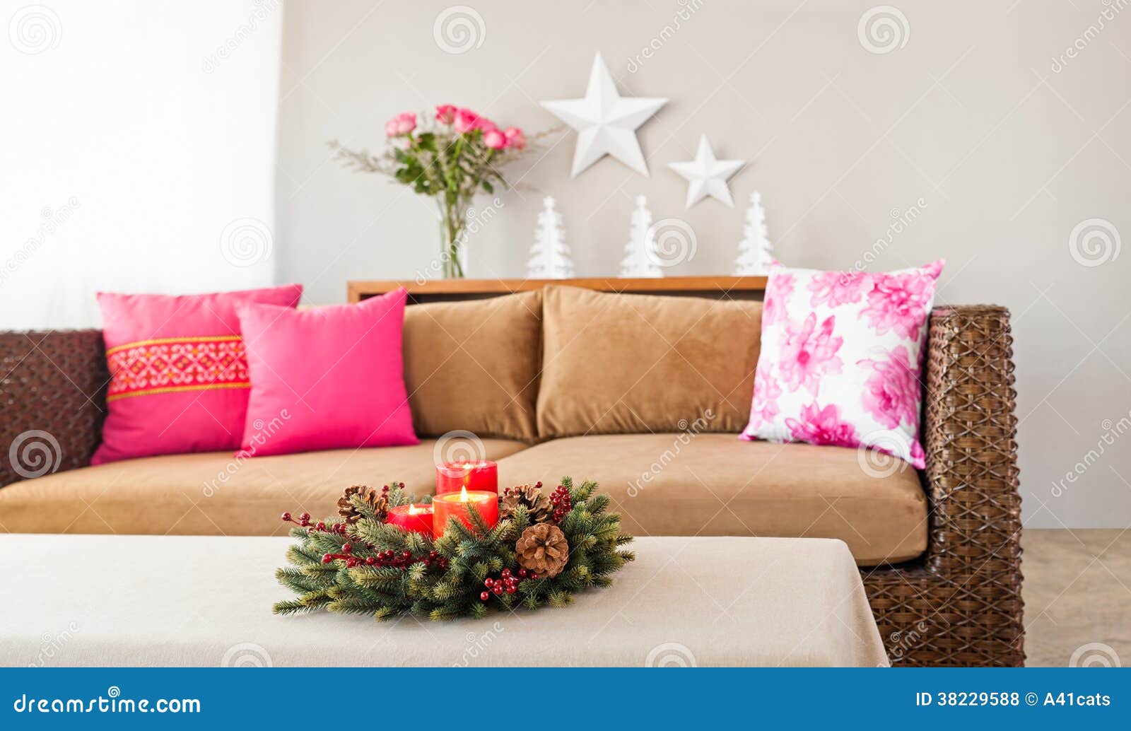 Beige sofa with pillows stock photo. Image of designer 38229588