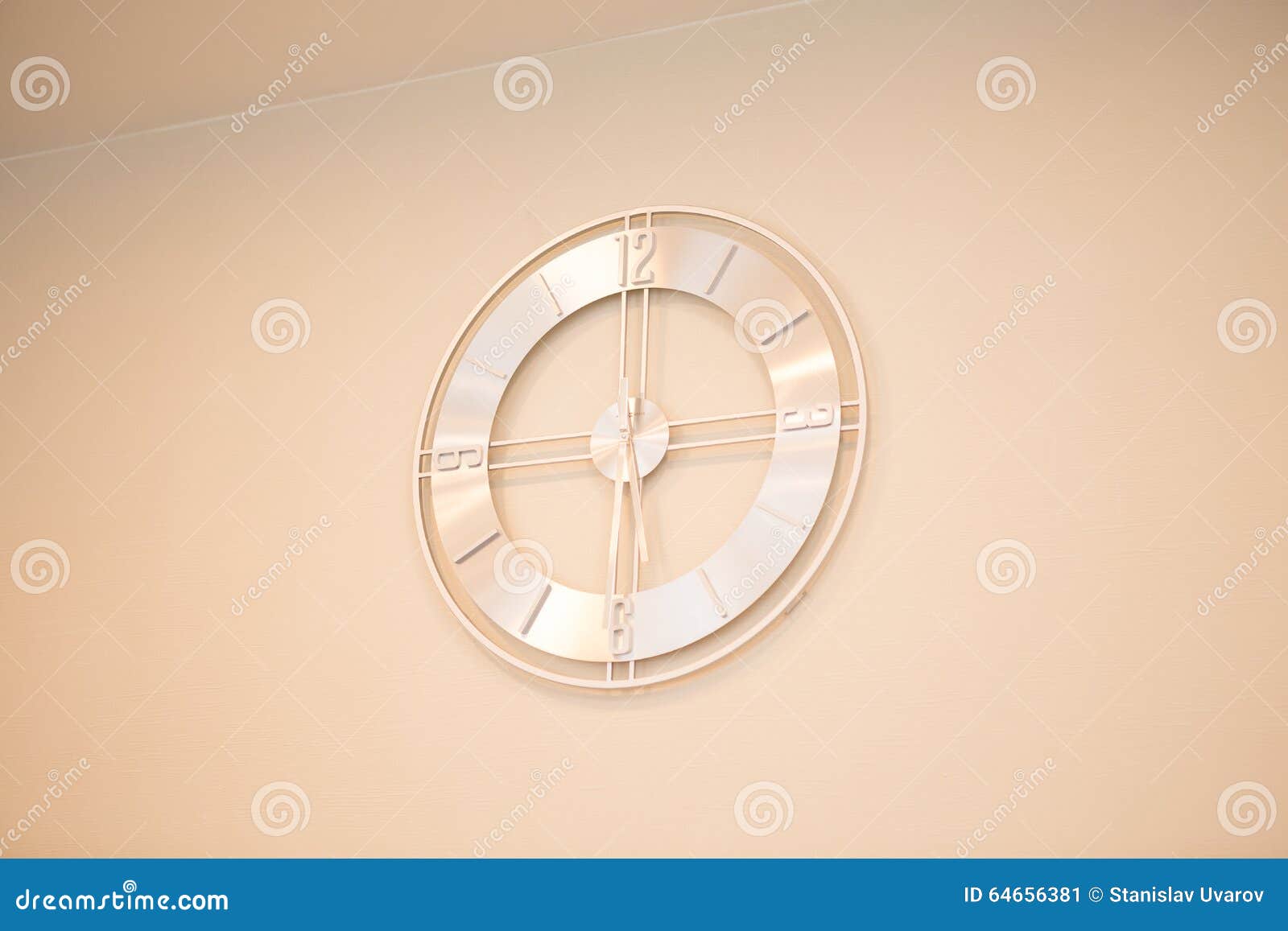 Beige wall clock stock image. Image of imagination, minute 64656381