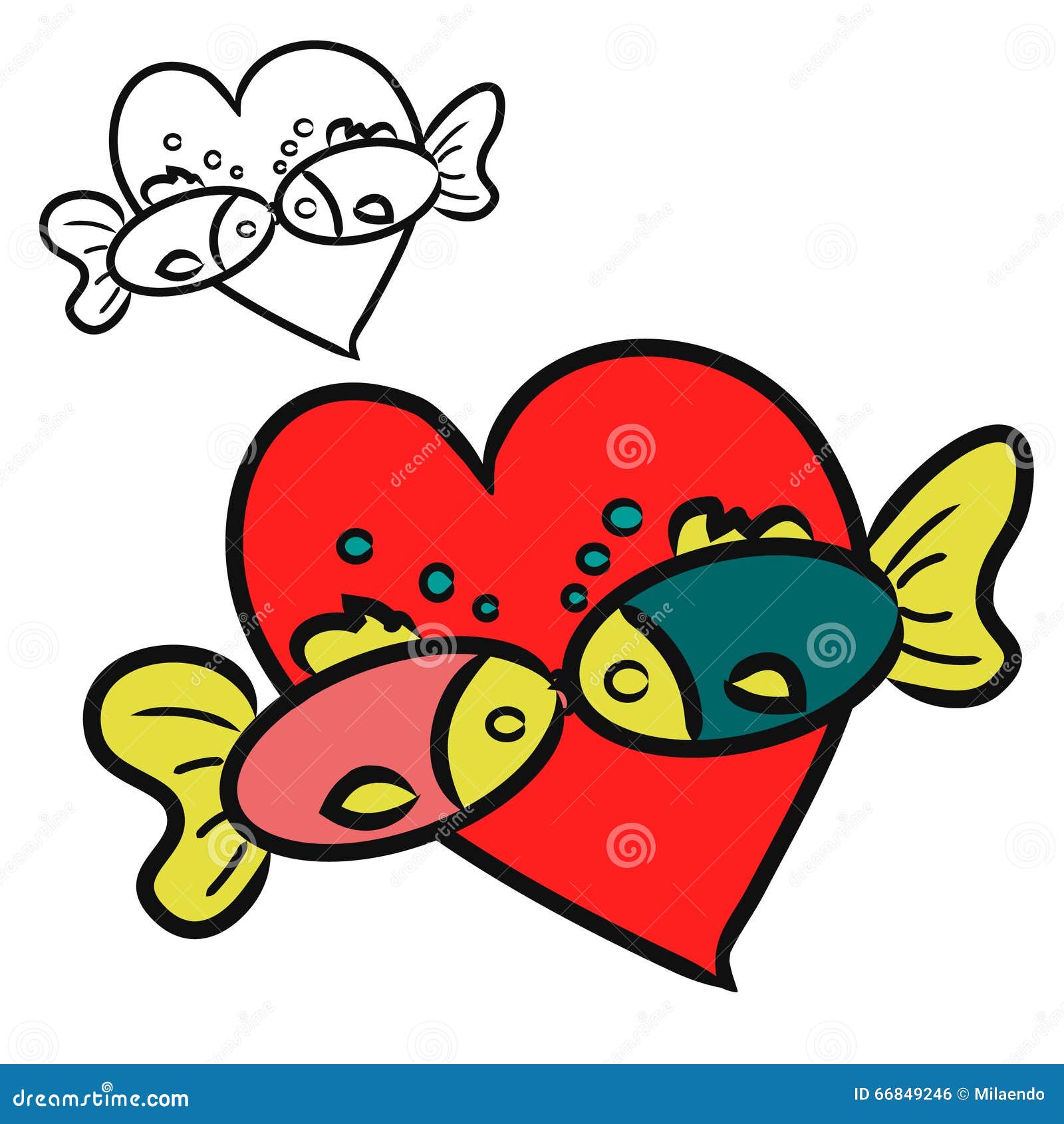 Beijando Peixes, Dois Peixes Ilustração do Vetor - Ilustração de vetor,  forma: 66849246, image size:1600x1690