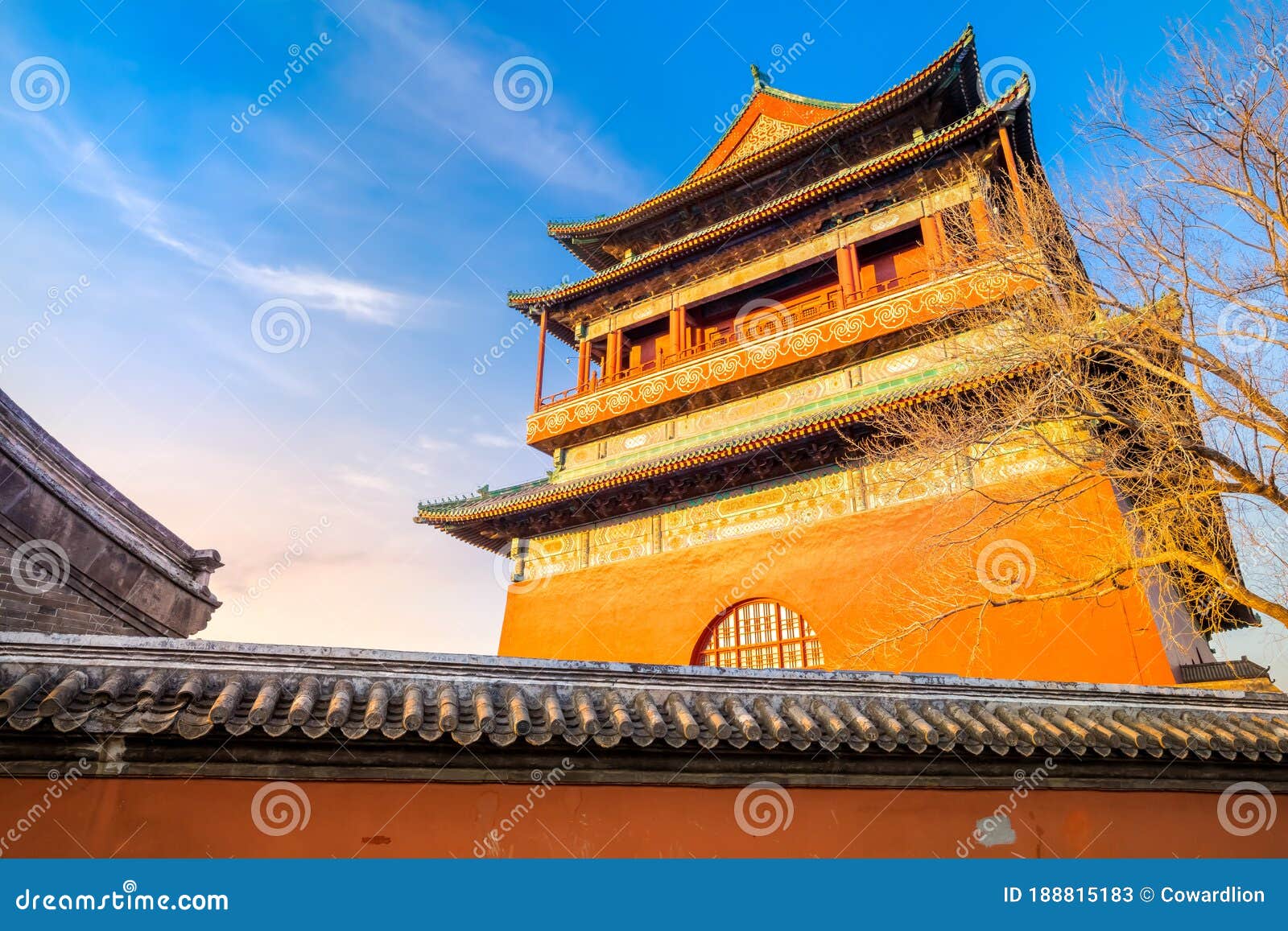 gulou drum tower in beijing, china