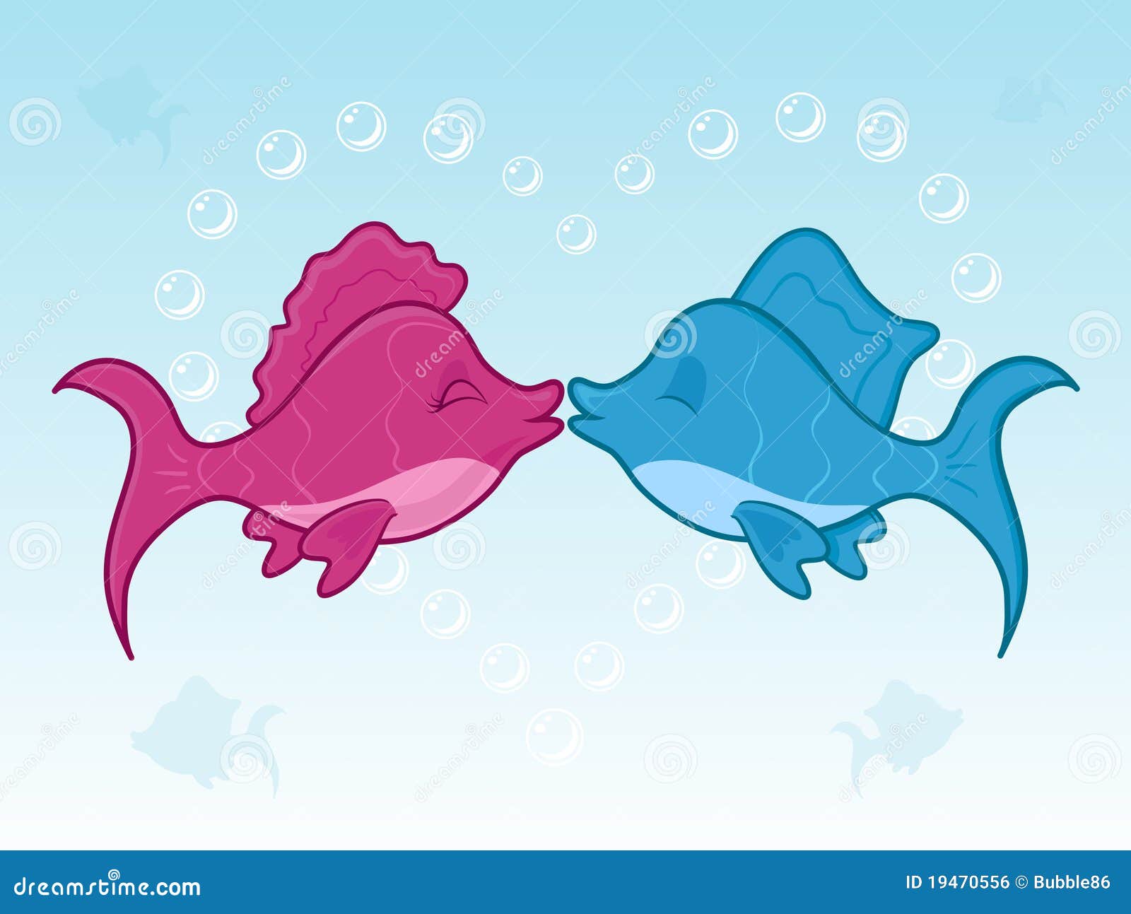 Beijo dos peixes ilustração do vetor. Ilustração de bolha - 19470556, image size:1600x1293